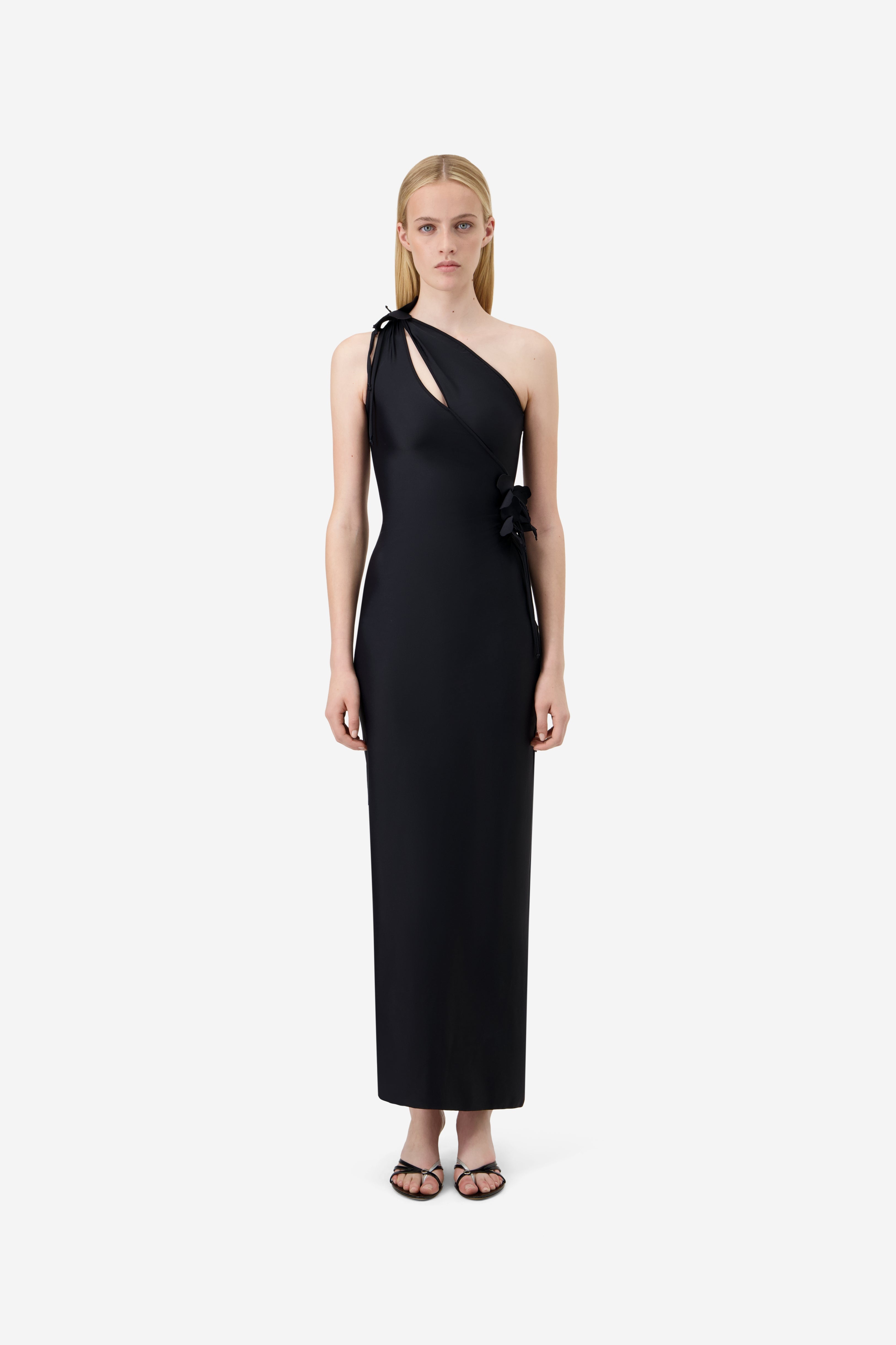 Asymmetric Flower Gown - 2