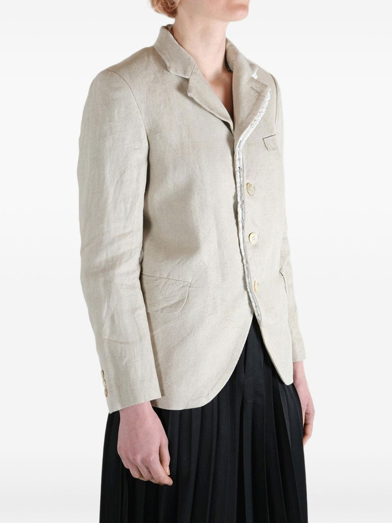 asymmetric frayed-trim blazer 3