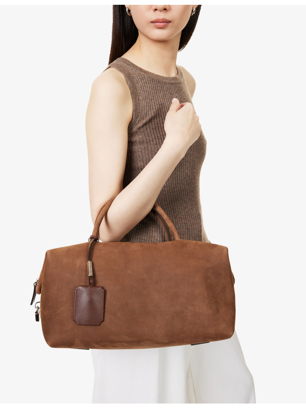 Brand-Embossed Large Nubuck-Leather Tote Bag - 2