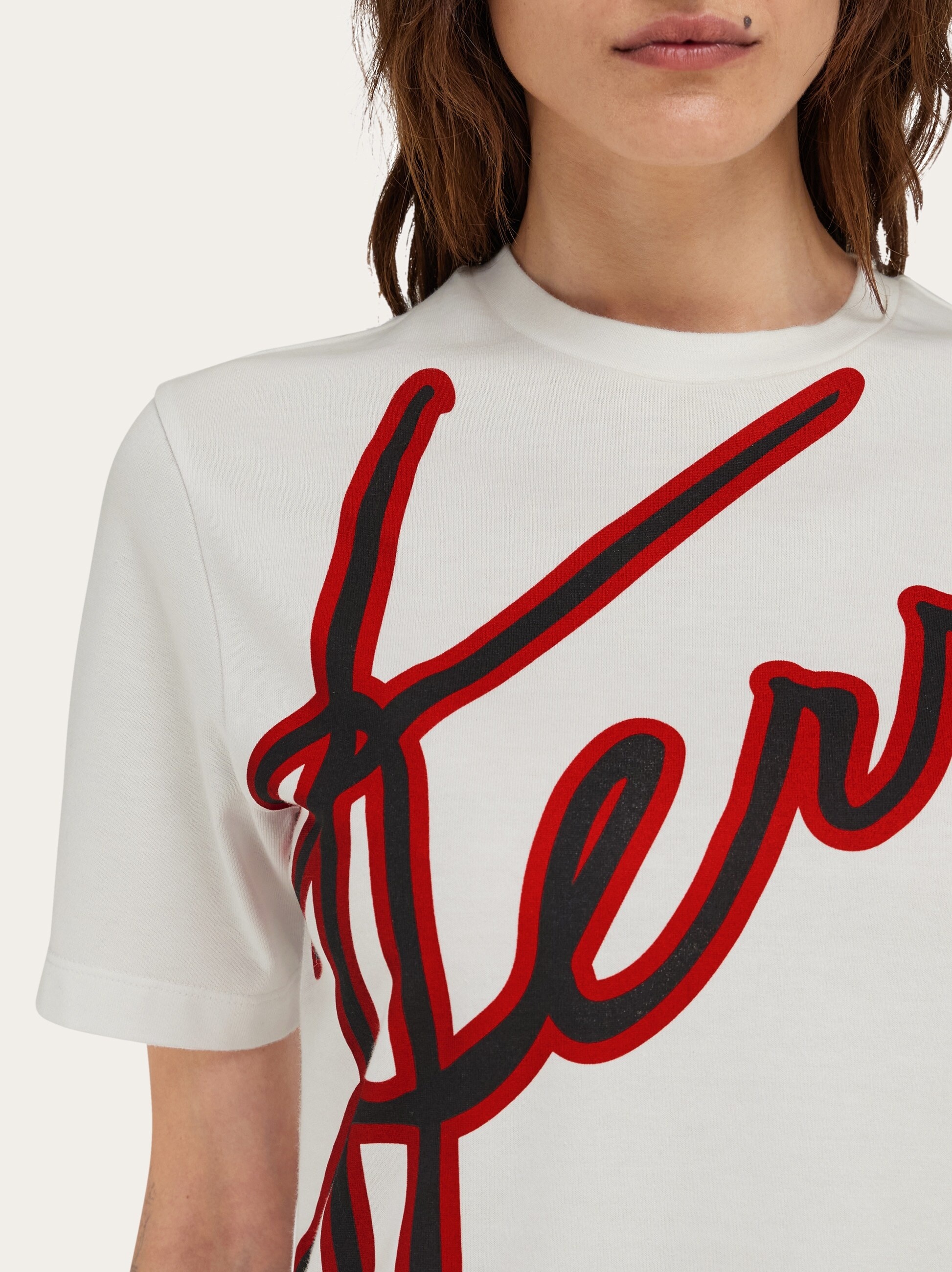 Short sleeved T-shirt with cursive logo detail - 4