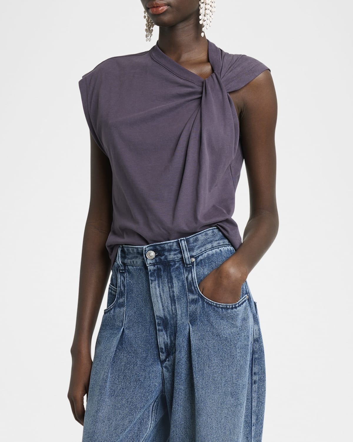 Nayda Asymmetric Cotton T-Shirt - 4