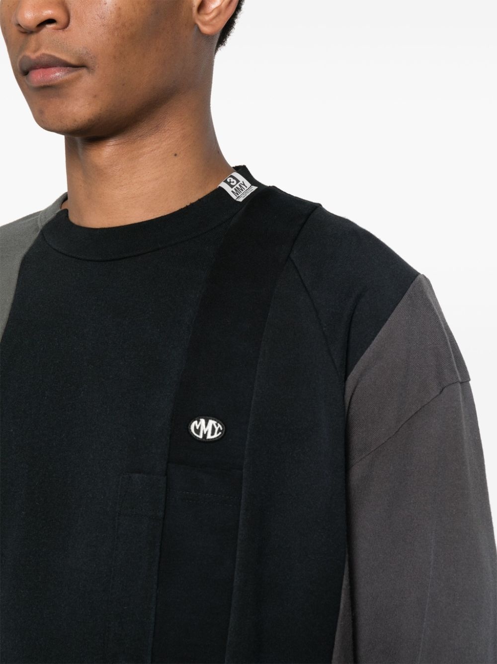 Vertical Switching cotton T-shirt - 5