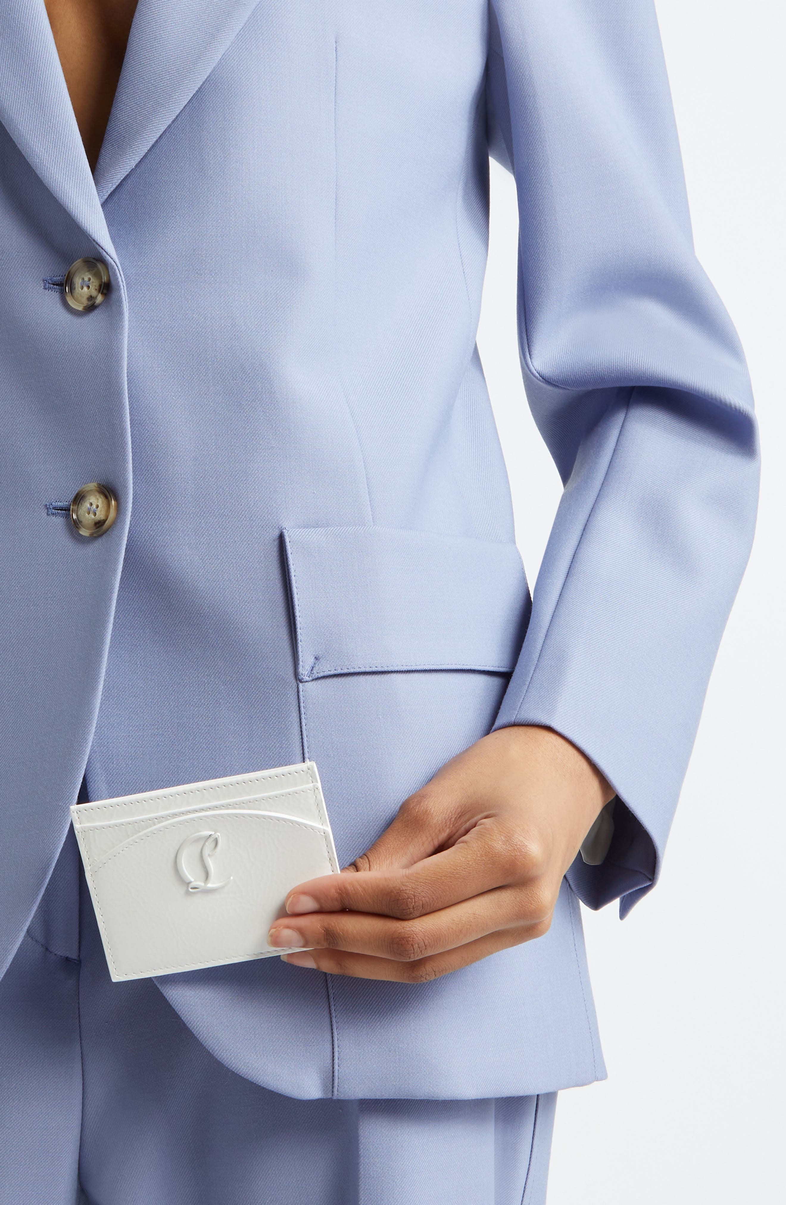Christian Louboutin Loubi54 Leather Card Holder in Bianco at Nordstrom - 2