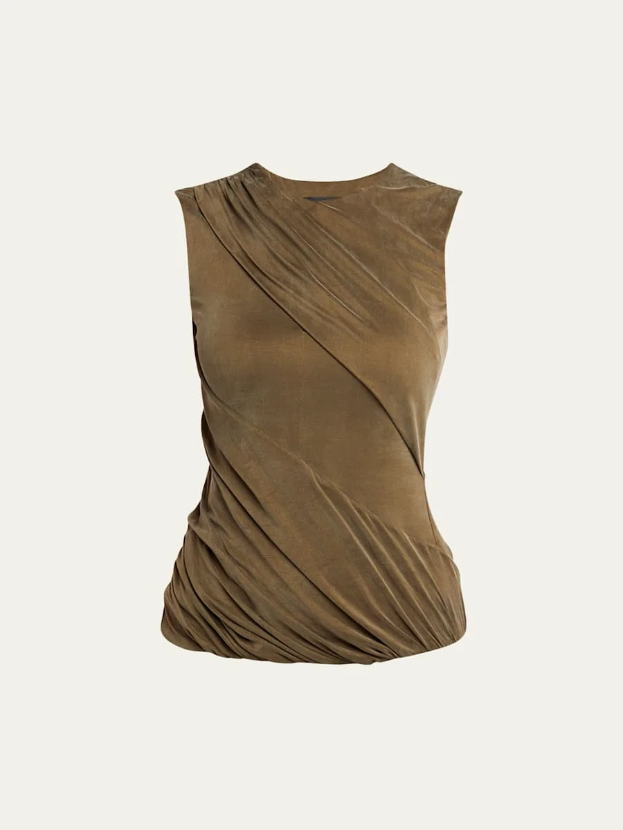 Ruched Jersey Cupro Tank Top - 1