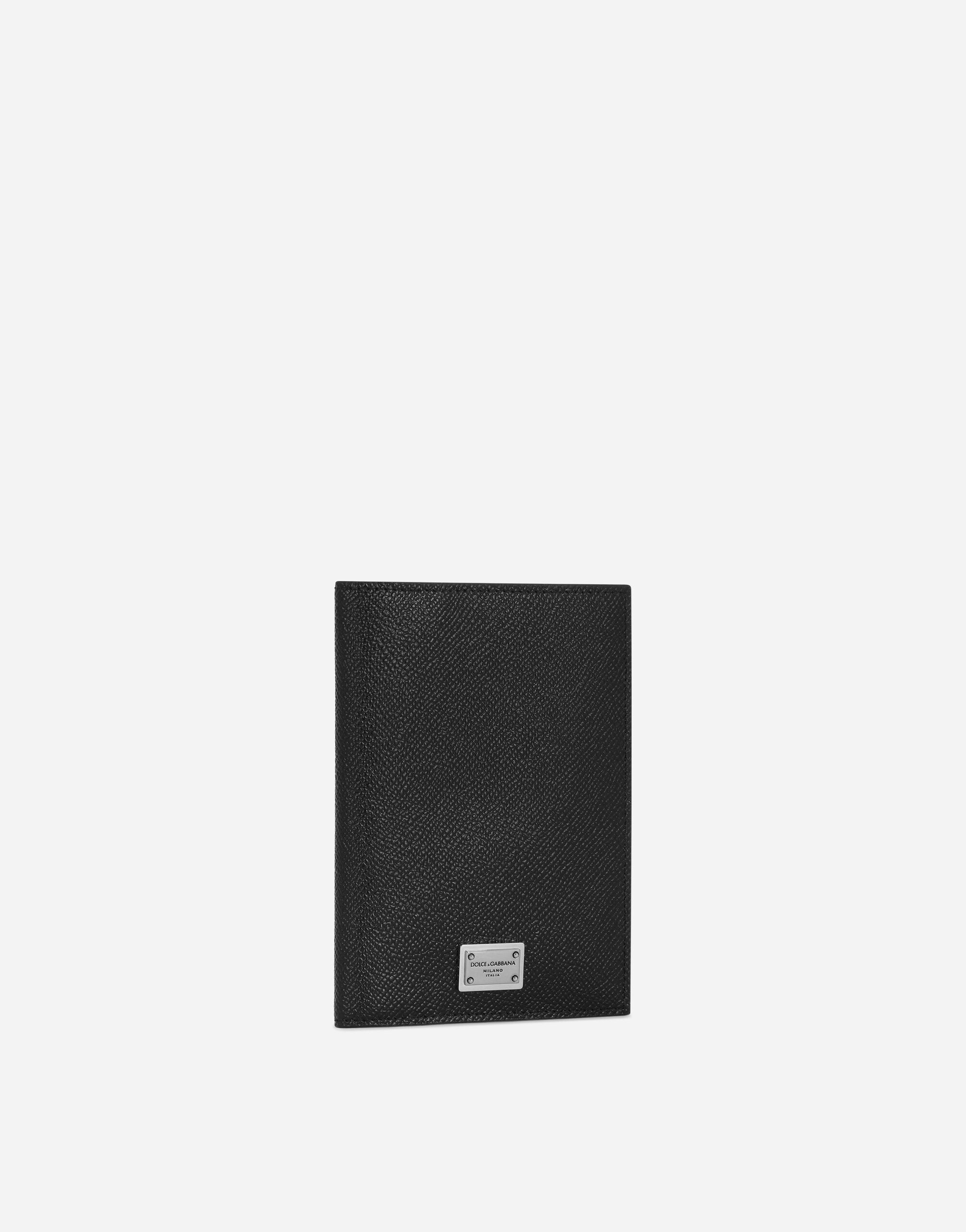 Calfskin passport holder with logo tag - 2