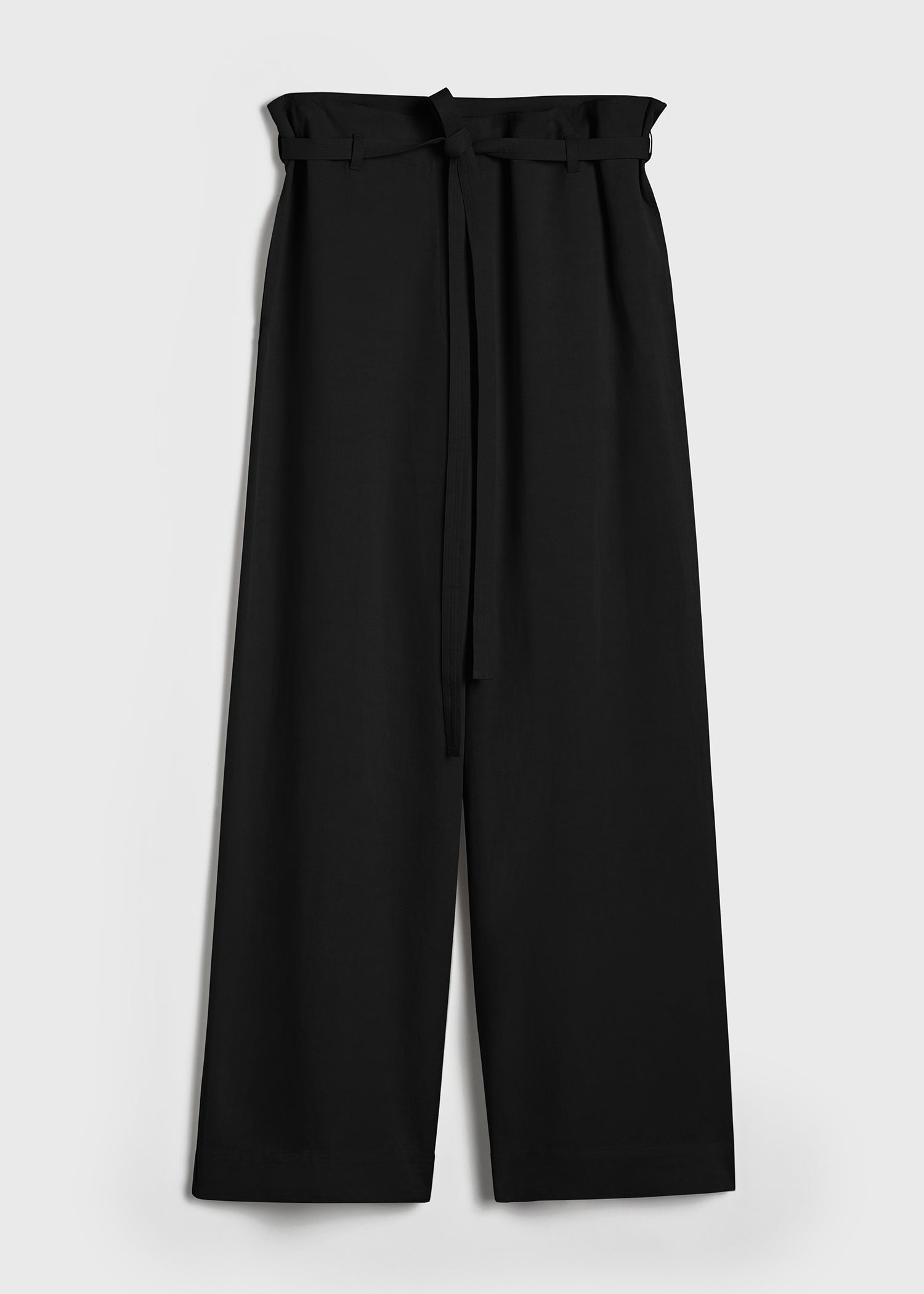 Fluid tie-waist trousers black - 1