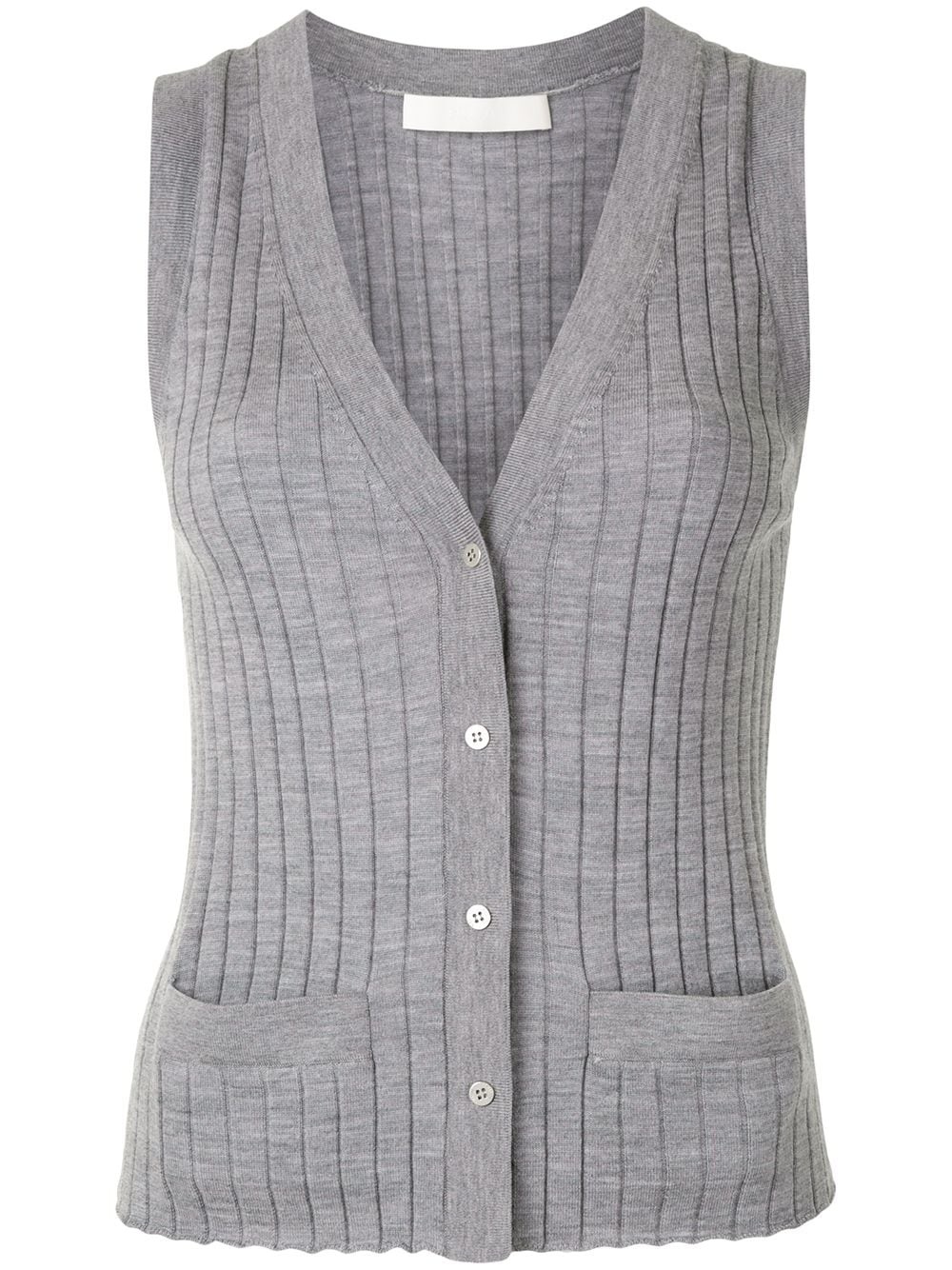 button-down knitted vest - 1