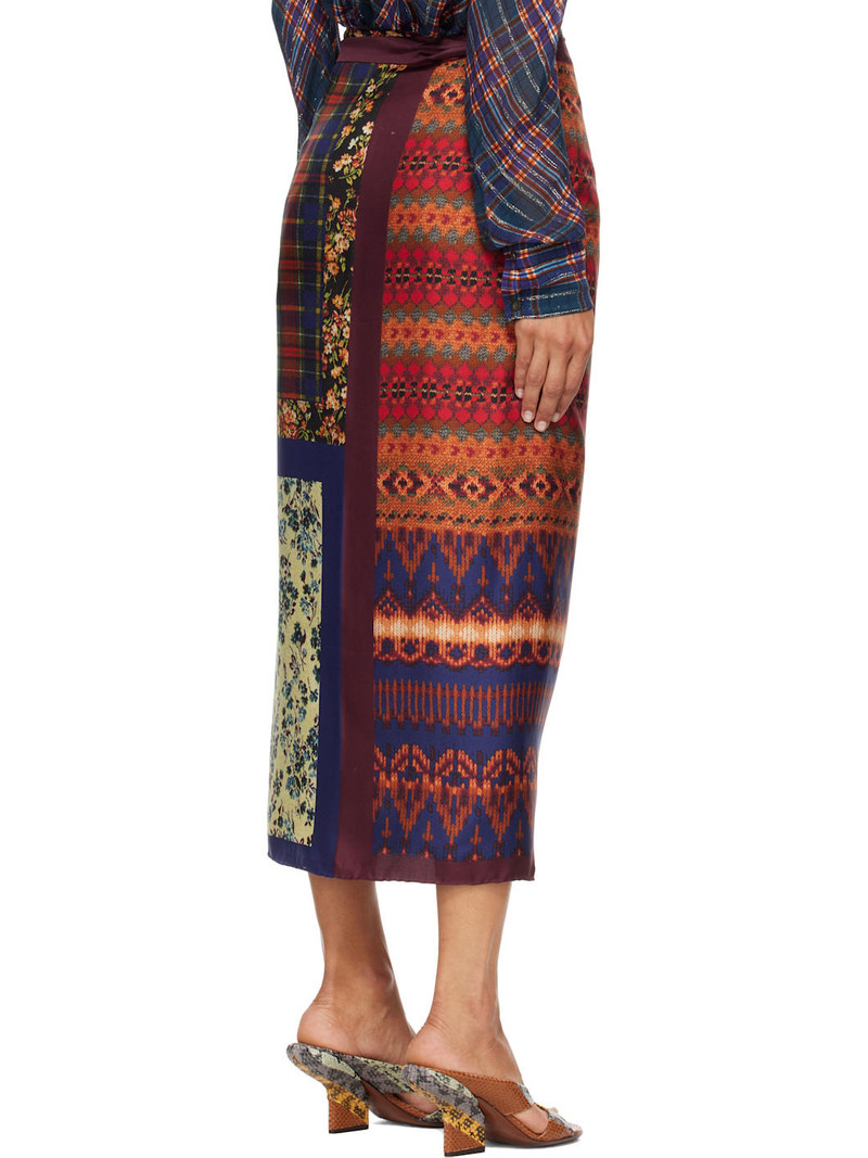 Multicolor Long Wrap Scarf Midi Skirt 3