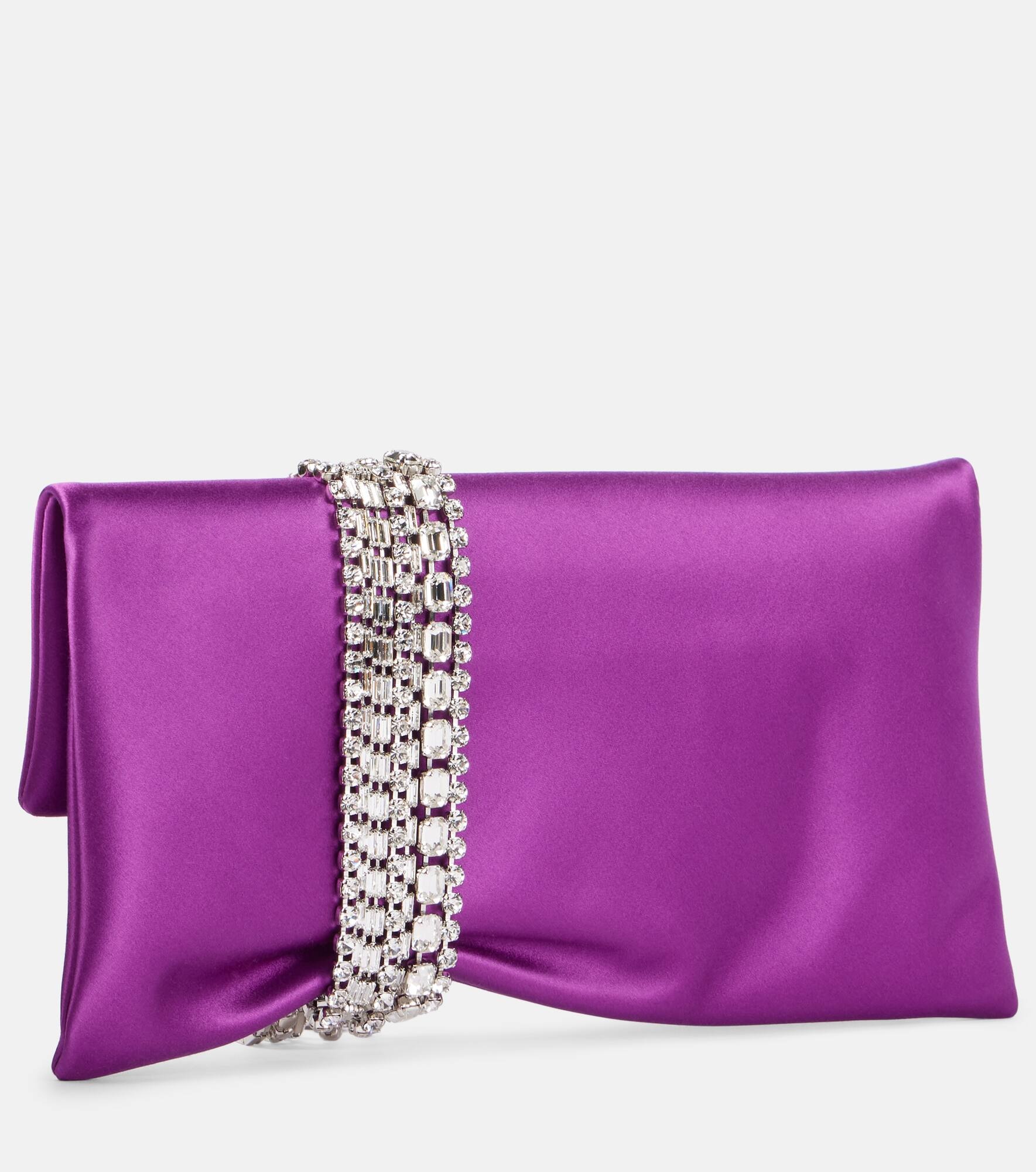 Zandra Small embellished satin clutch - 4