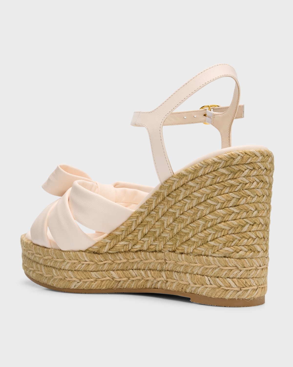 Sofia Leather Bow Wedge Espadrille Sandals - 4