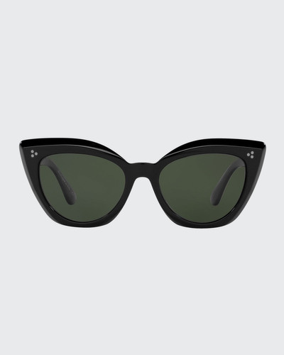 Oliver Peoples Laiya Dramatic Acetate Cat-Eye Sunglasses outlook