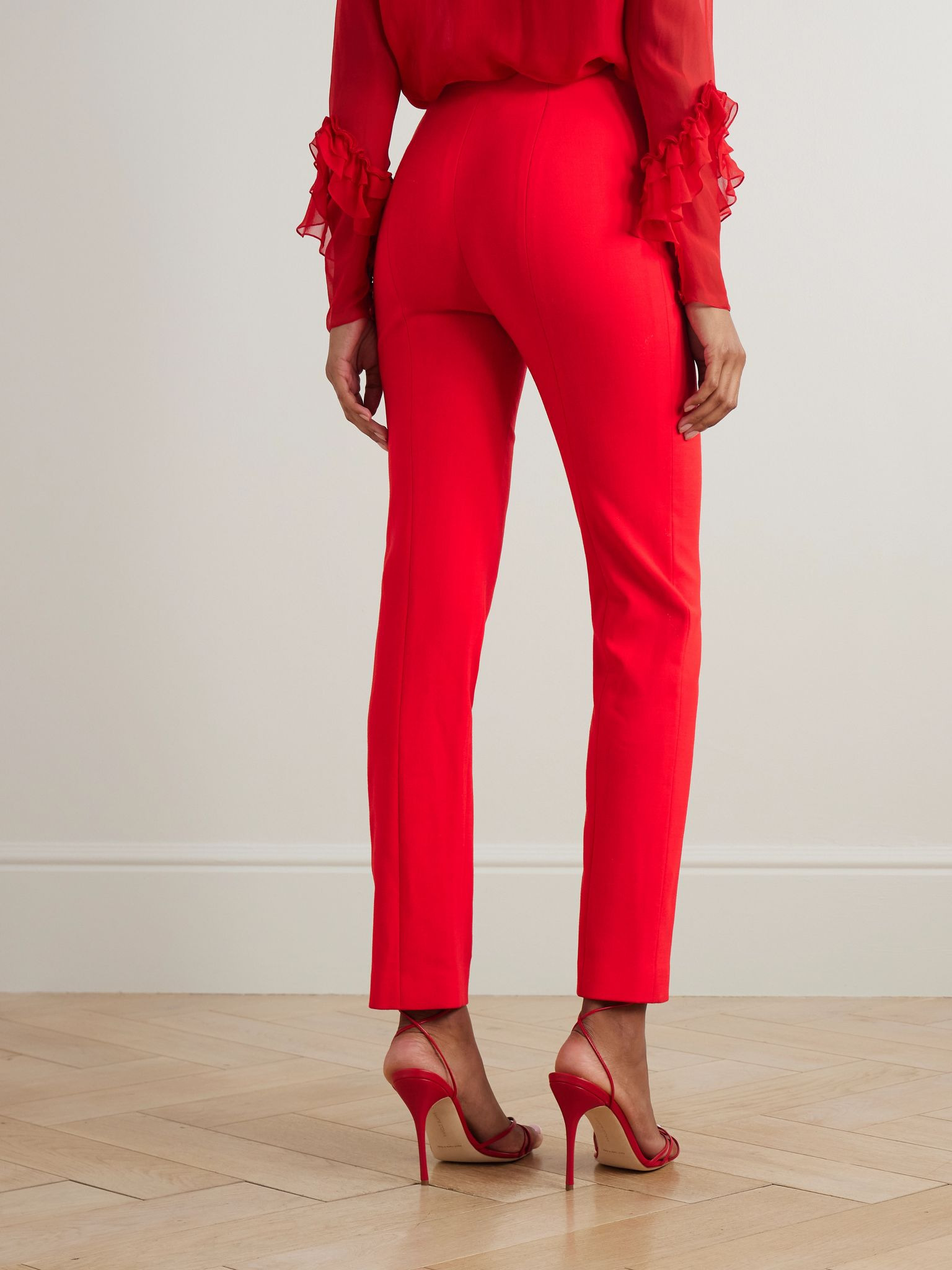 Emilie wool-blend skinny pants Red - 4