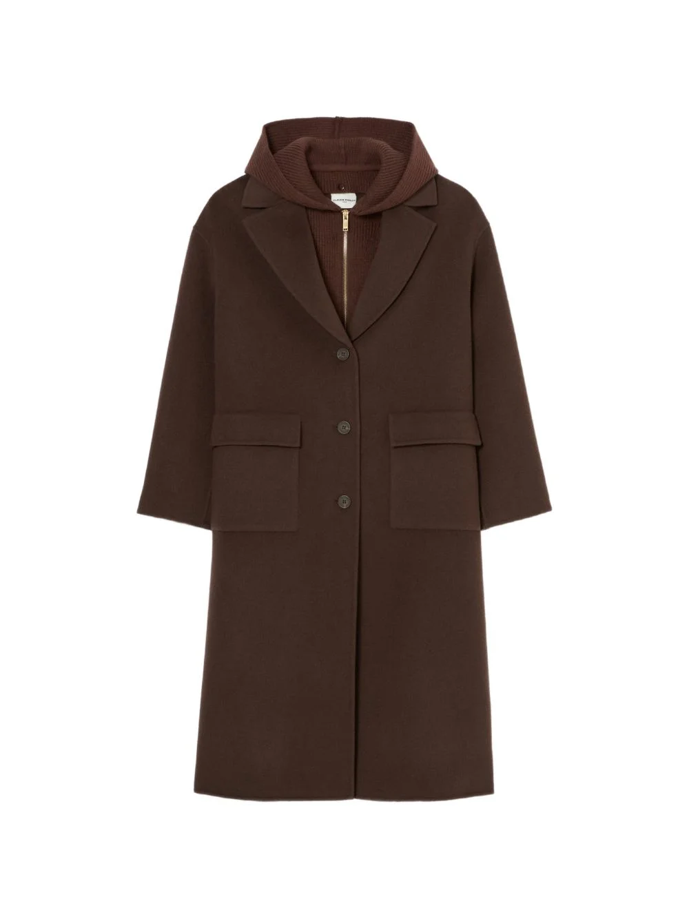 long tailored collar wool coat - 1