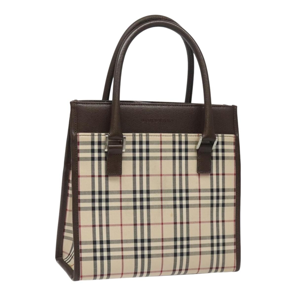 Burberry Nova Check Hand Bag Canvas Beige - 1