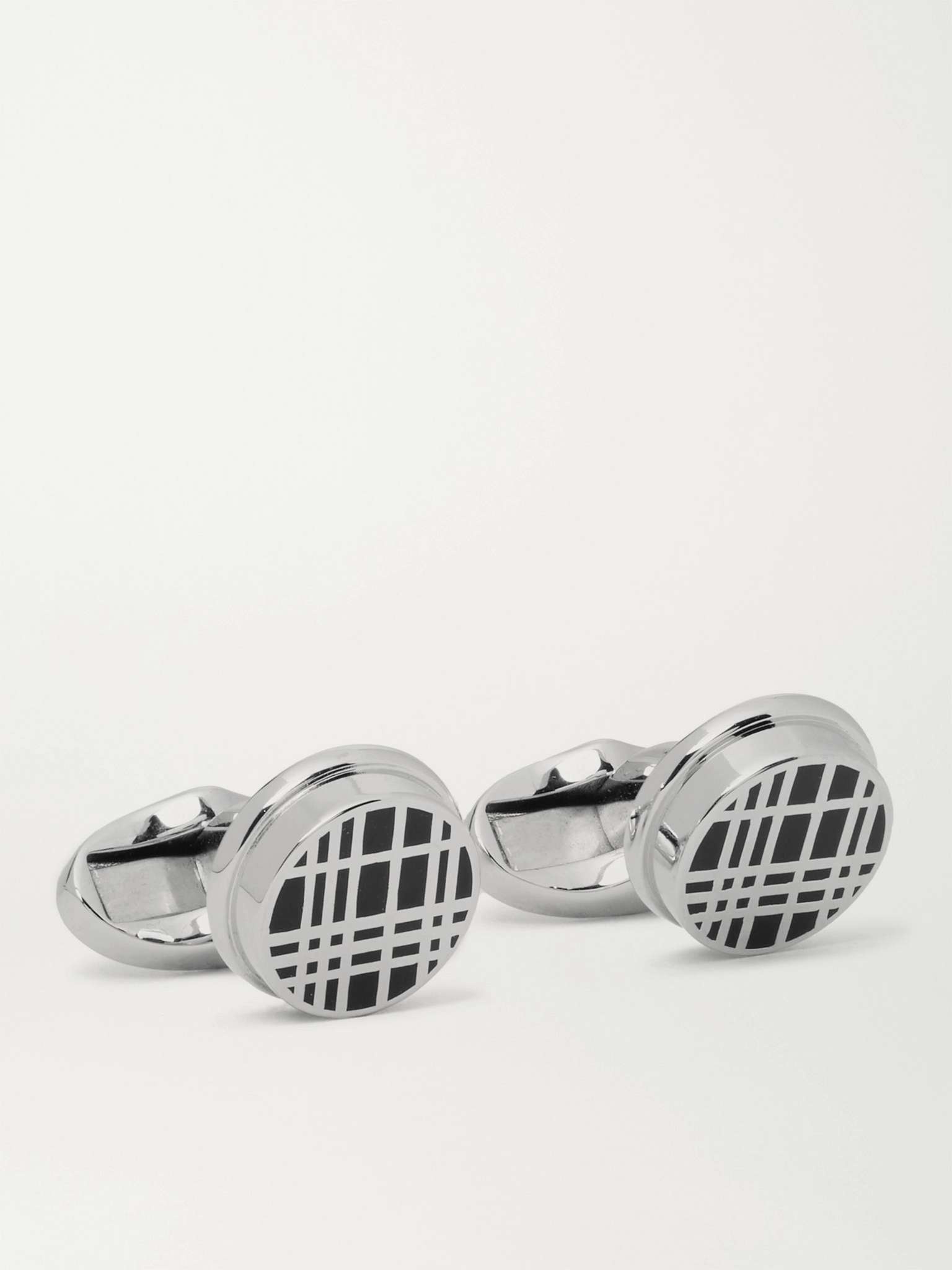 Silver-Tone and Enamel Cufflinks - 1