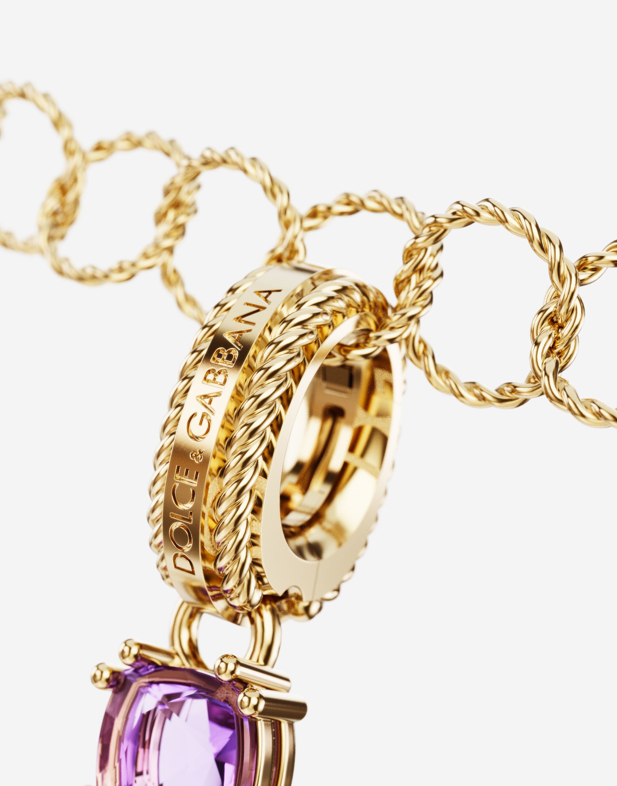 Charm B Lettering 18-carat yellow gold and multicolored gems - 3