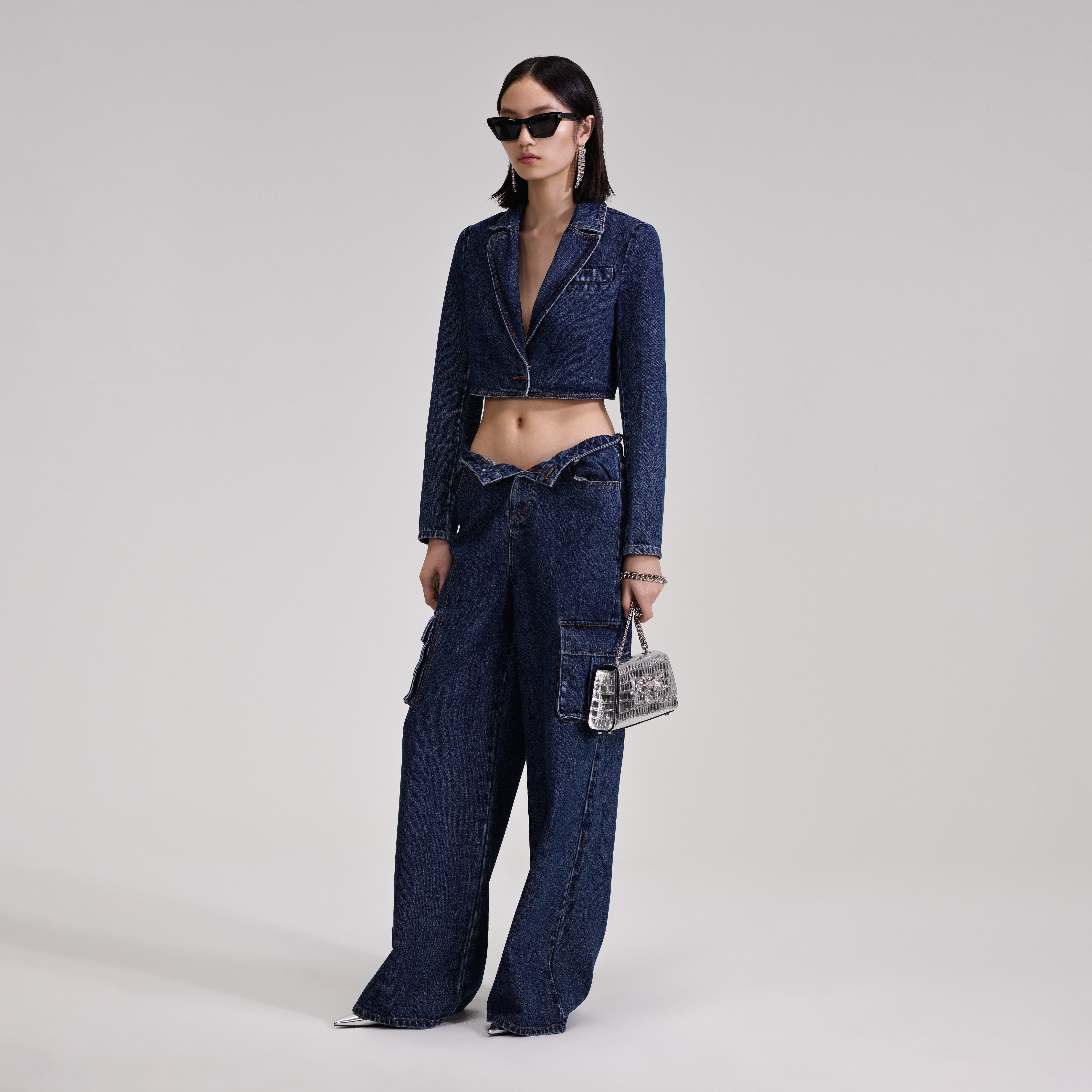 Cropped Denim Jacket - 2