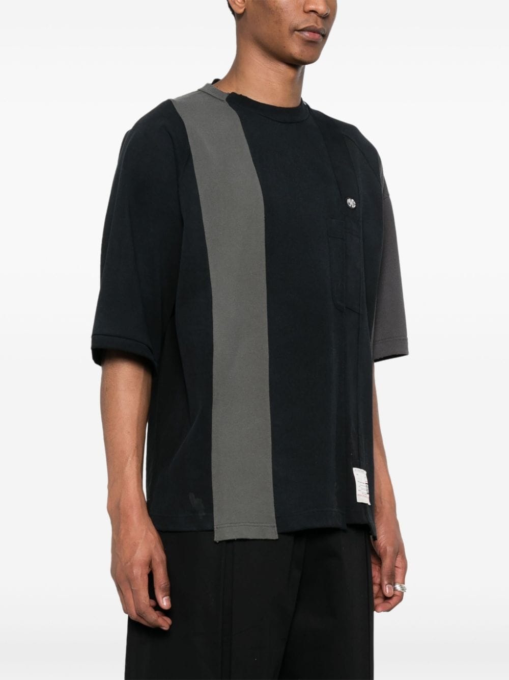 Vertical Switching cotton T-shirt - 3