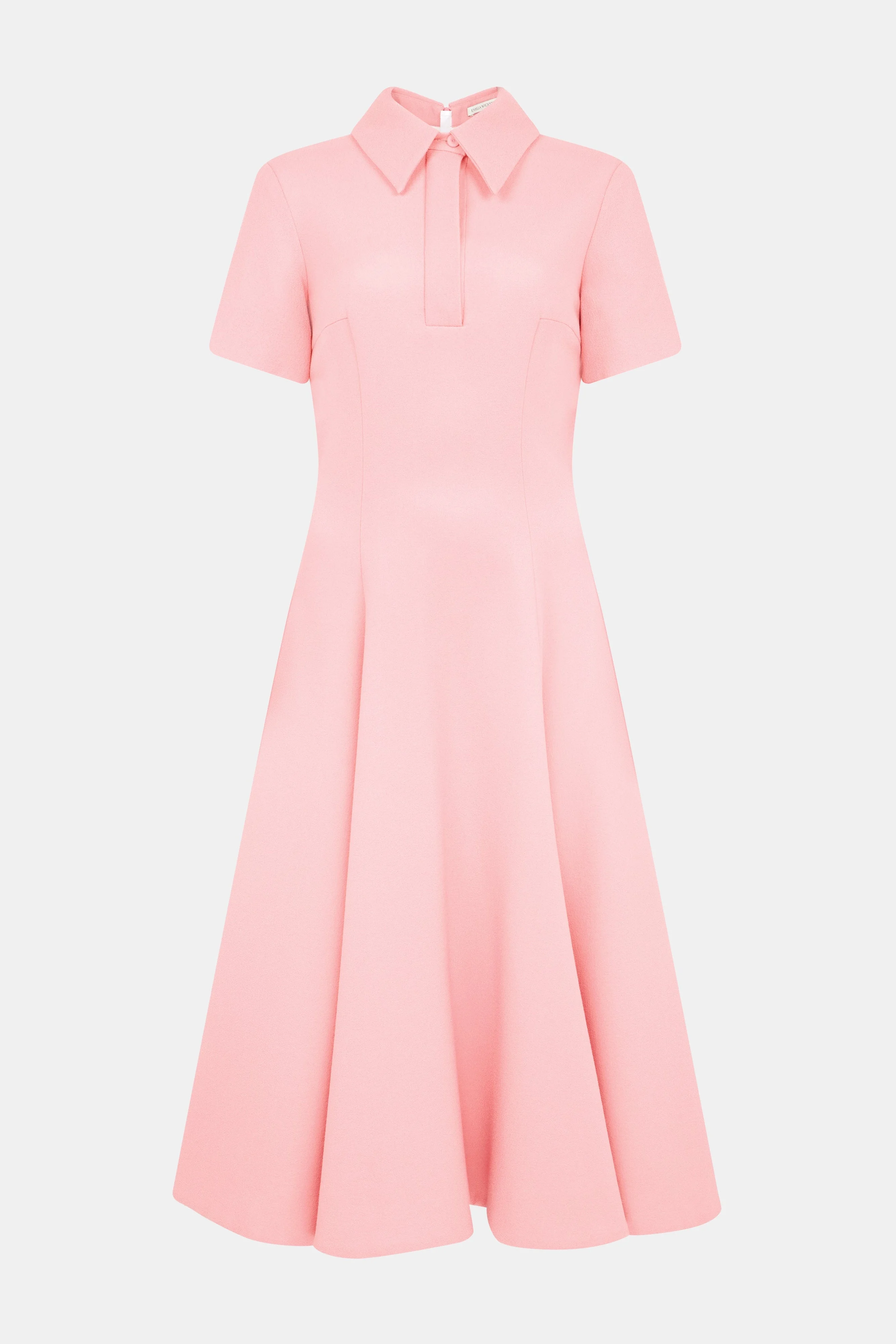 Feliciana Dress In Pink Sorbet Single Wool Crepe - 1