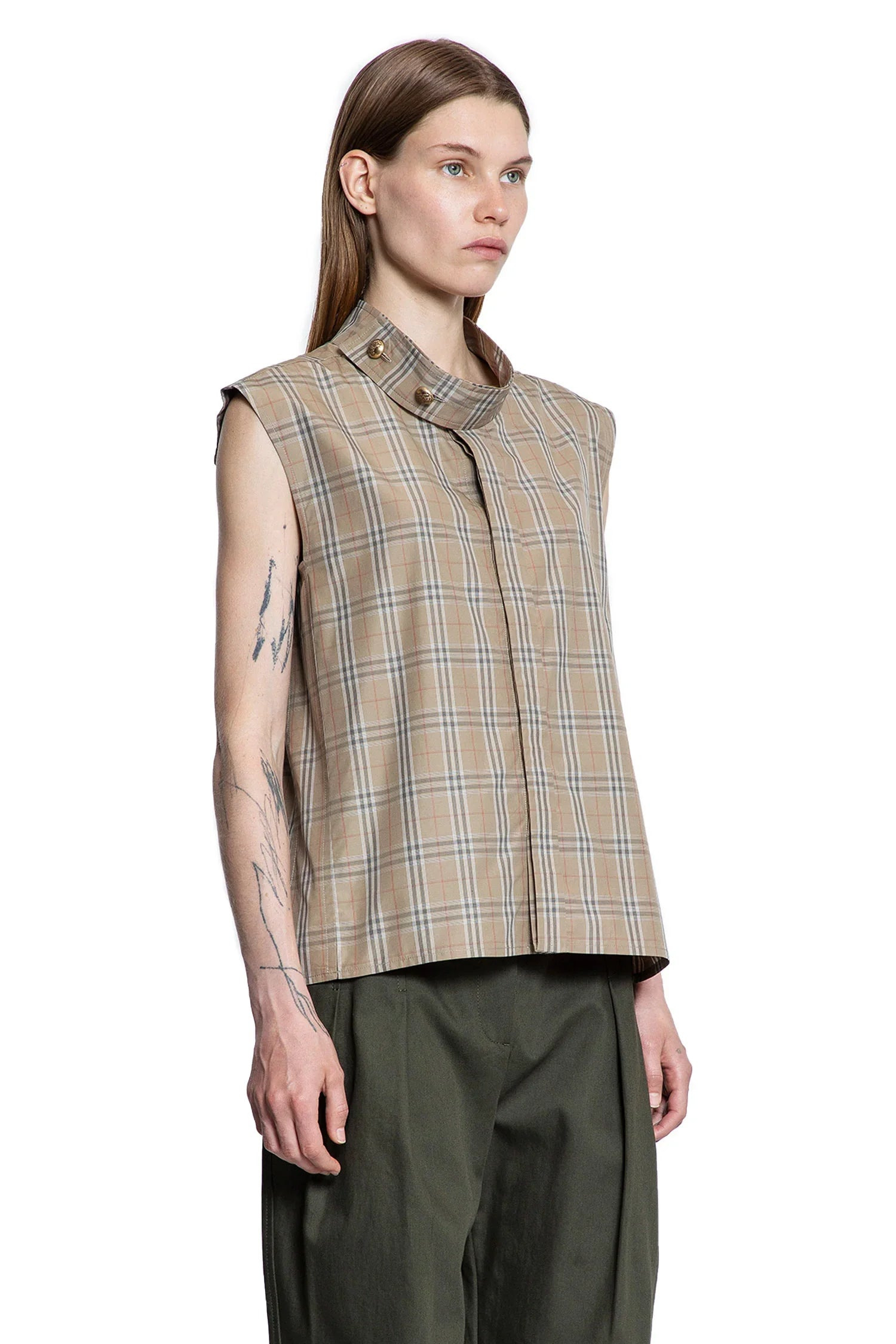 Signature-Check-Cotton-Canvas-Gilet - 2