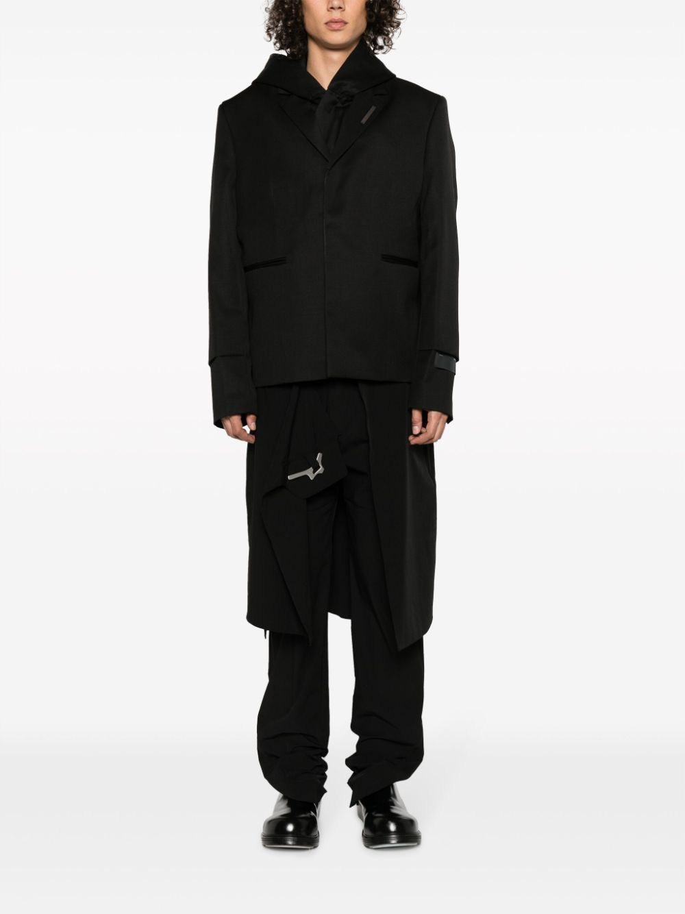 single-breasted hooded blazer - 2