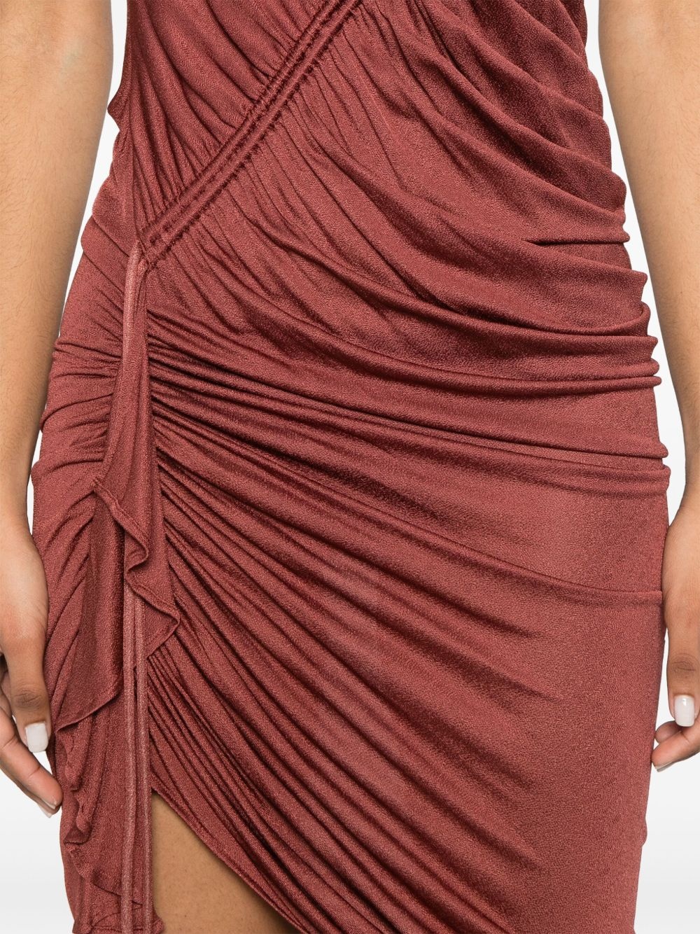 gathered-detail mini dress - 5