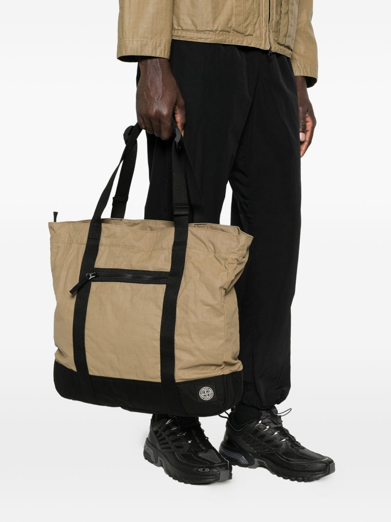 Stone Island logo-patch tote bag outlook