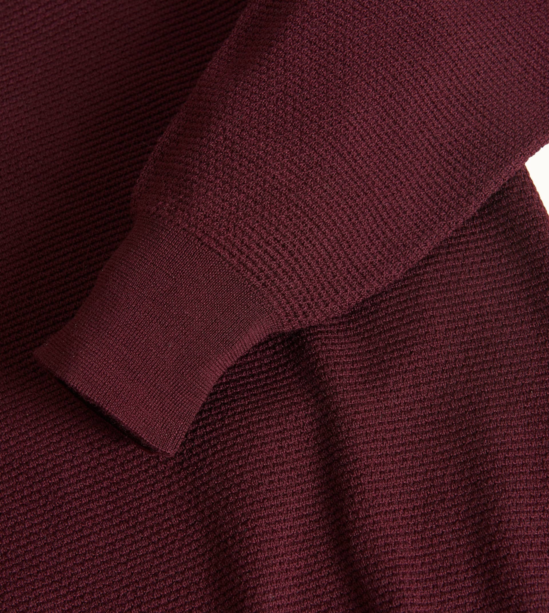 POLO IN WOOL - BURGUNDY - 5