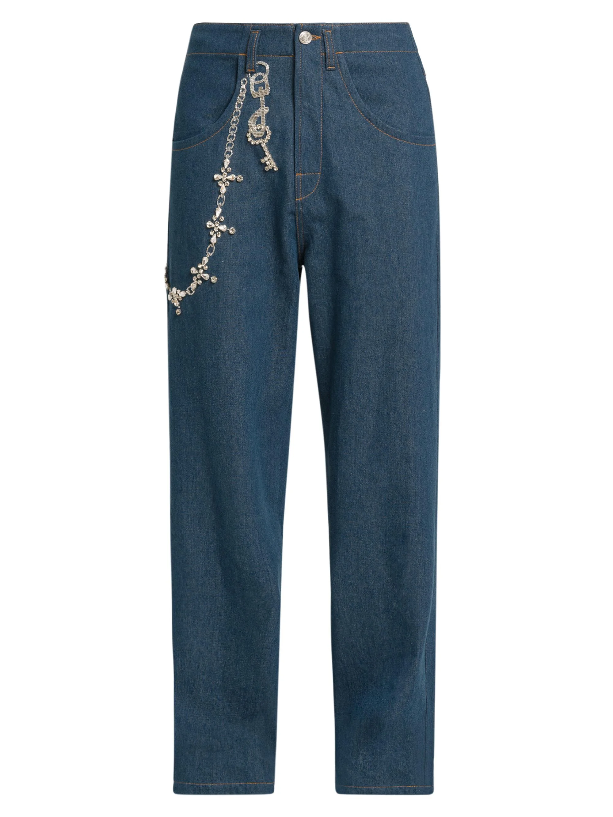 Men's Relaxed Trompe L'oeil Jeans - Blue - 1