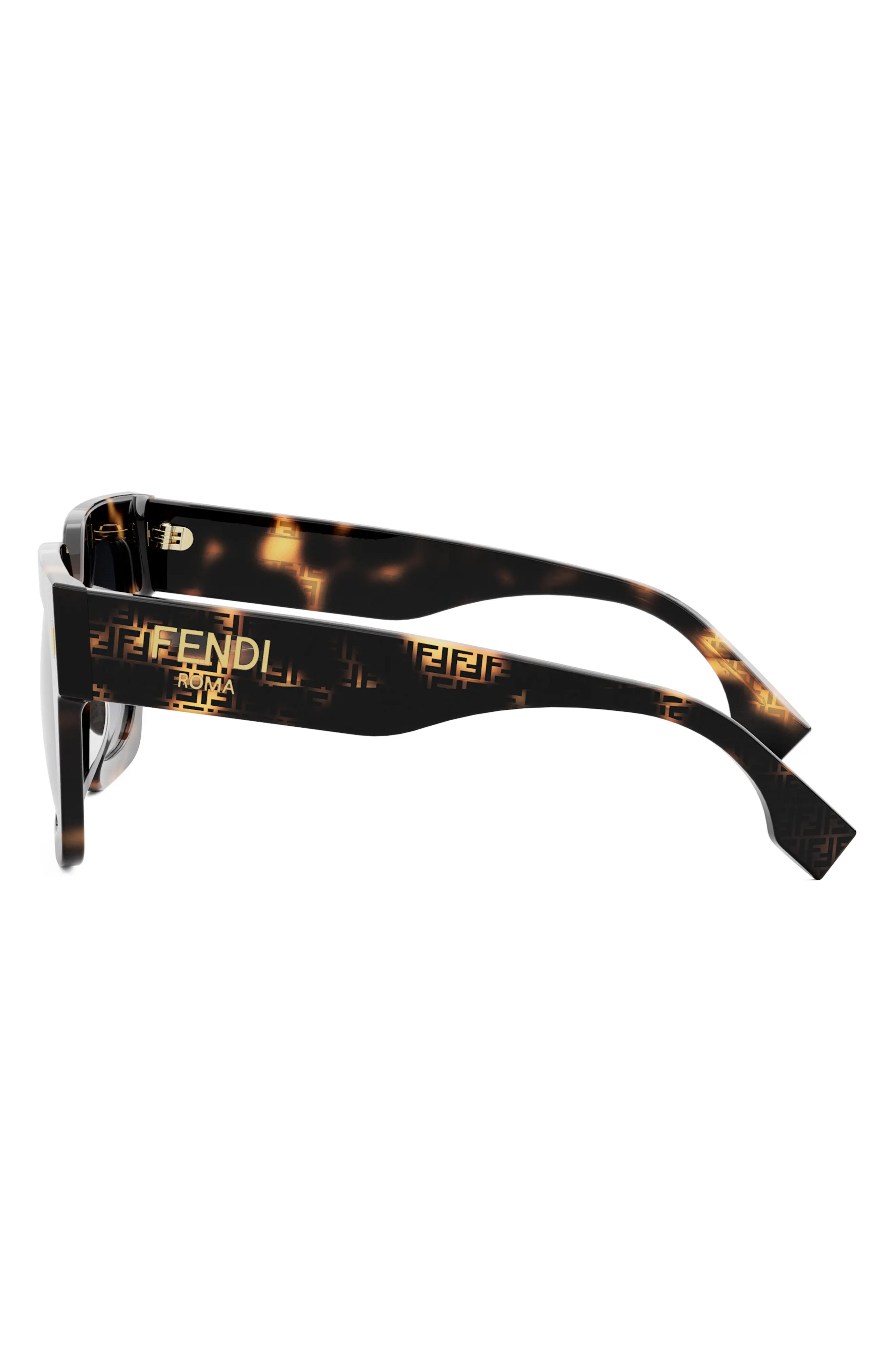 'Fendi Roma 50mm Square Sunglasses in Havana /Gradient Smoke - 3