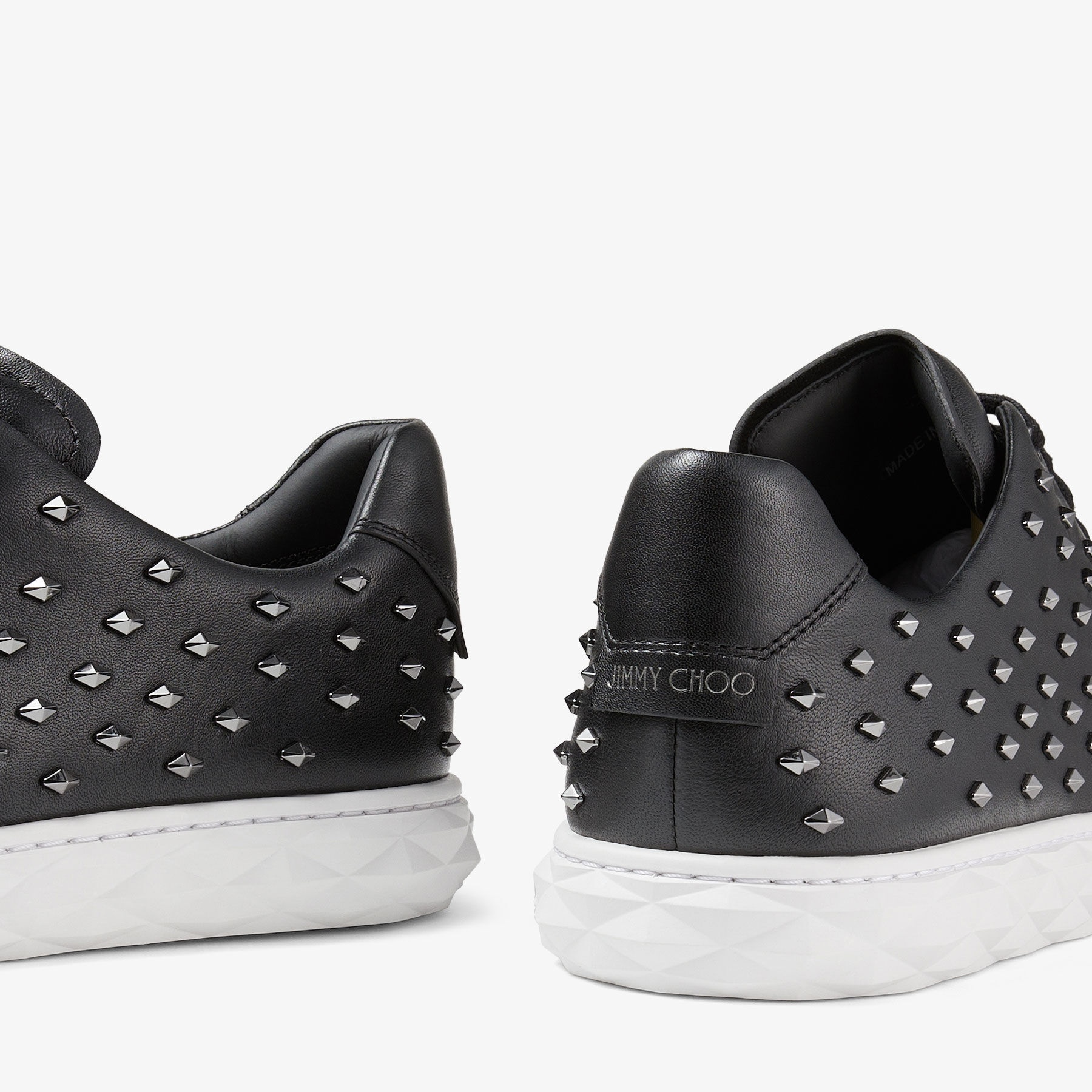 Diamond Light/M
Black Nappa Low-Top Trainers with Studs - 3