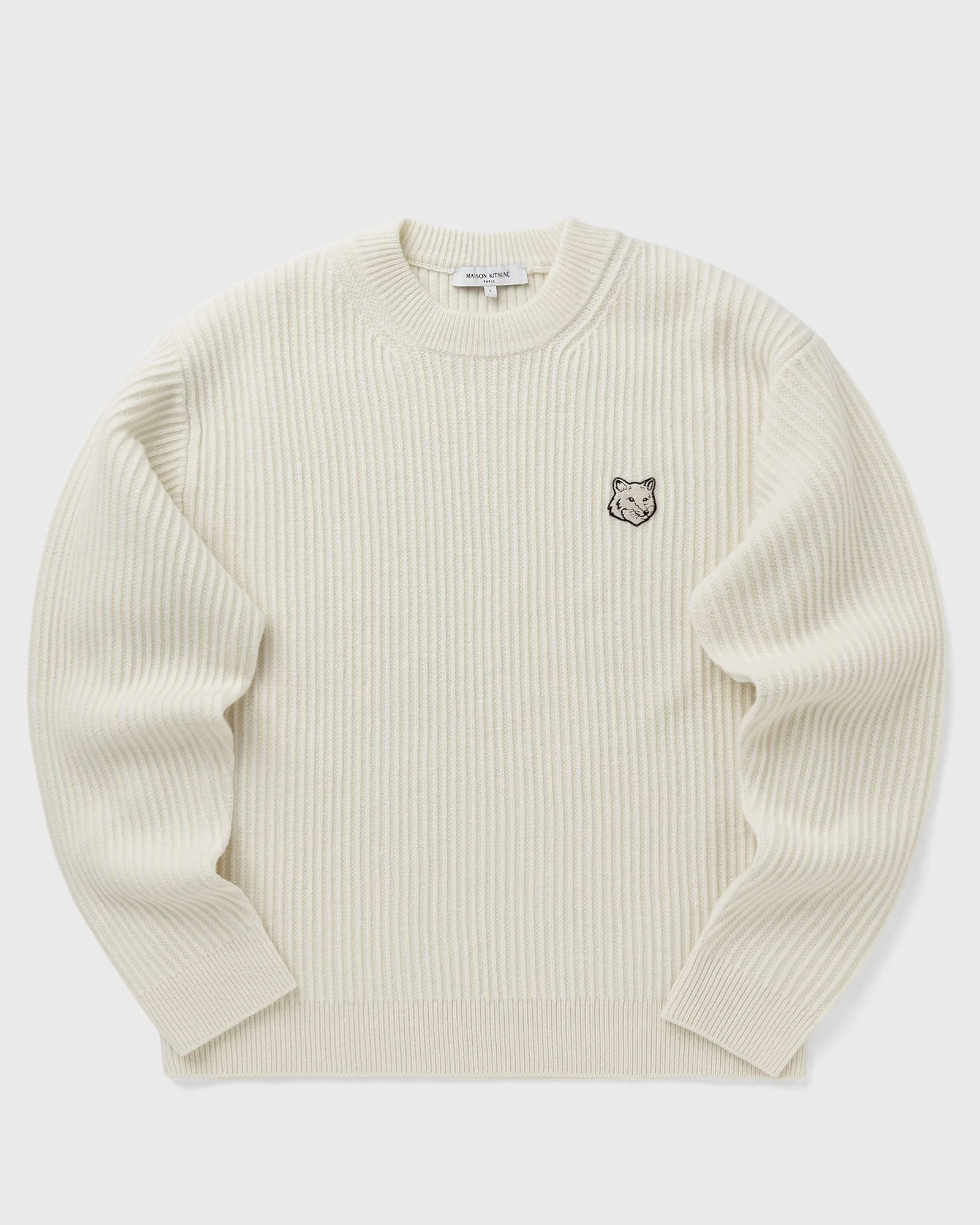 FOX HEAD WOOL RIBBED JUMPER - 1