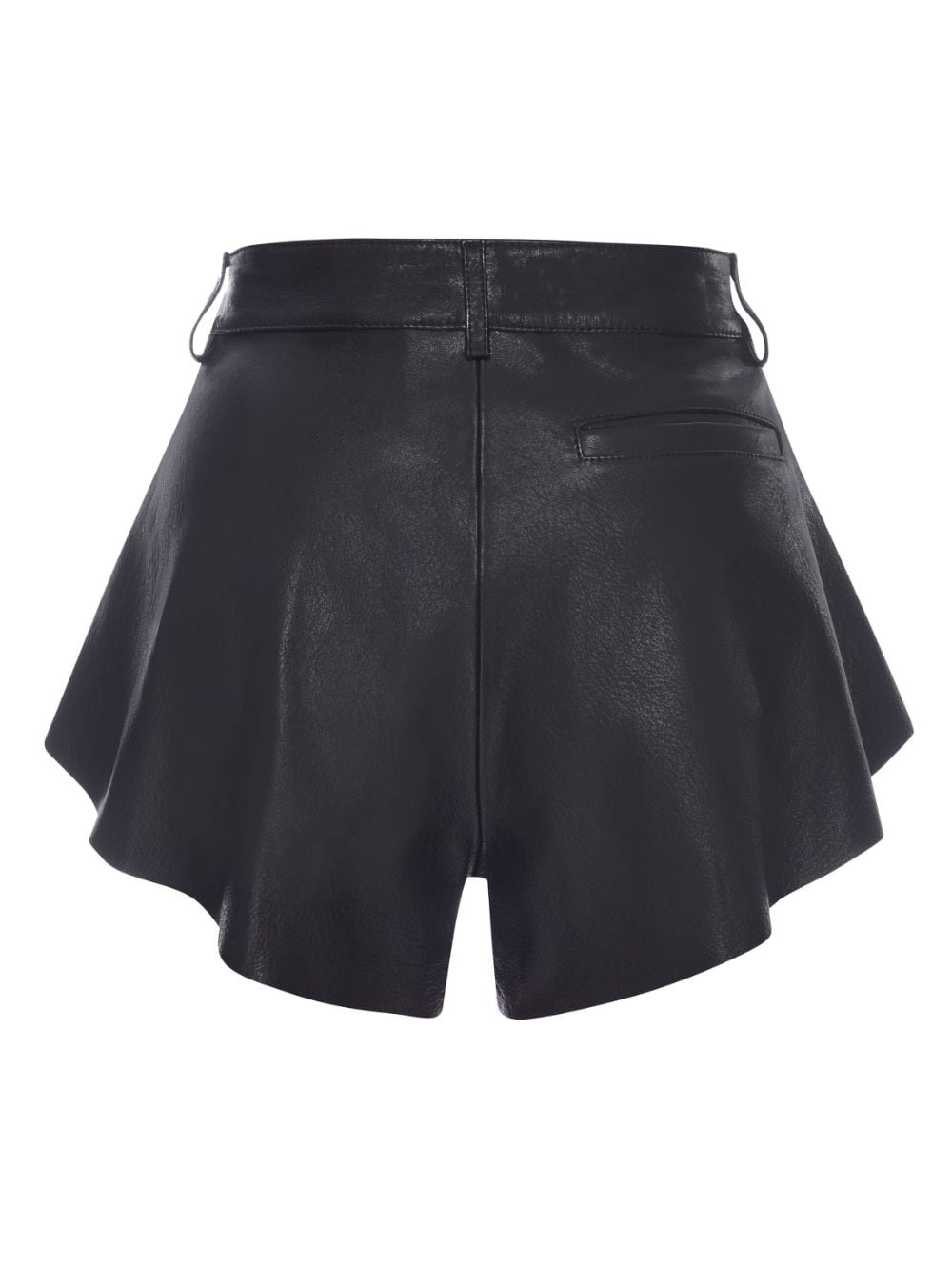 wide-leg leather shorts - 4