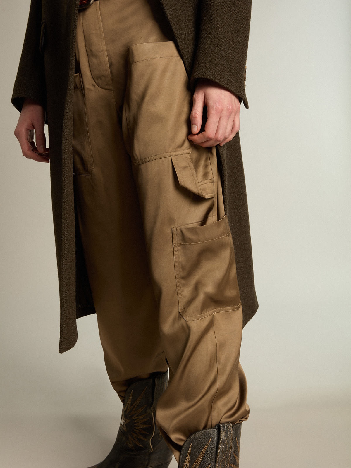 Mocha-beige viscose jumpsuit - 5