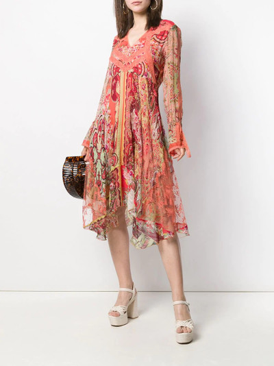 Etro scarf print midi dress outlook