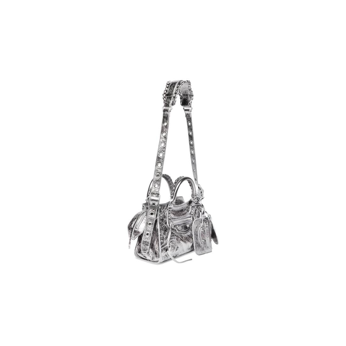関税・送料込 BALENCIAGA Neo Cagole XS Silver バッグ Neo Cagole XS leather tote bag in silver - Balenciaga