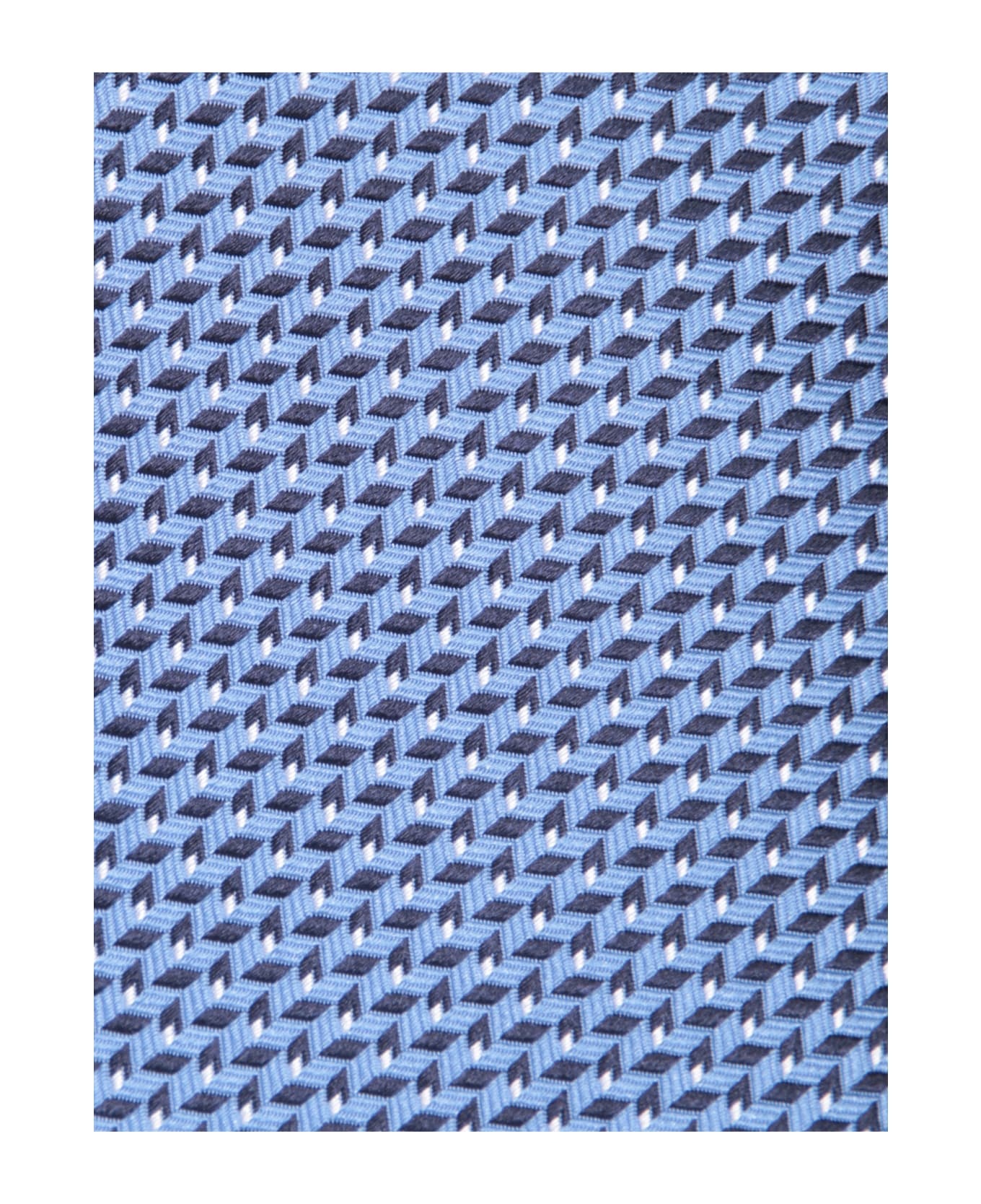 Light Blue Woven Jacquard Tie - 2