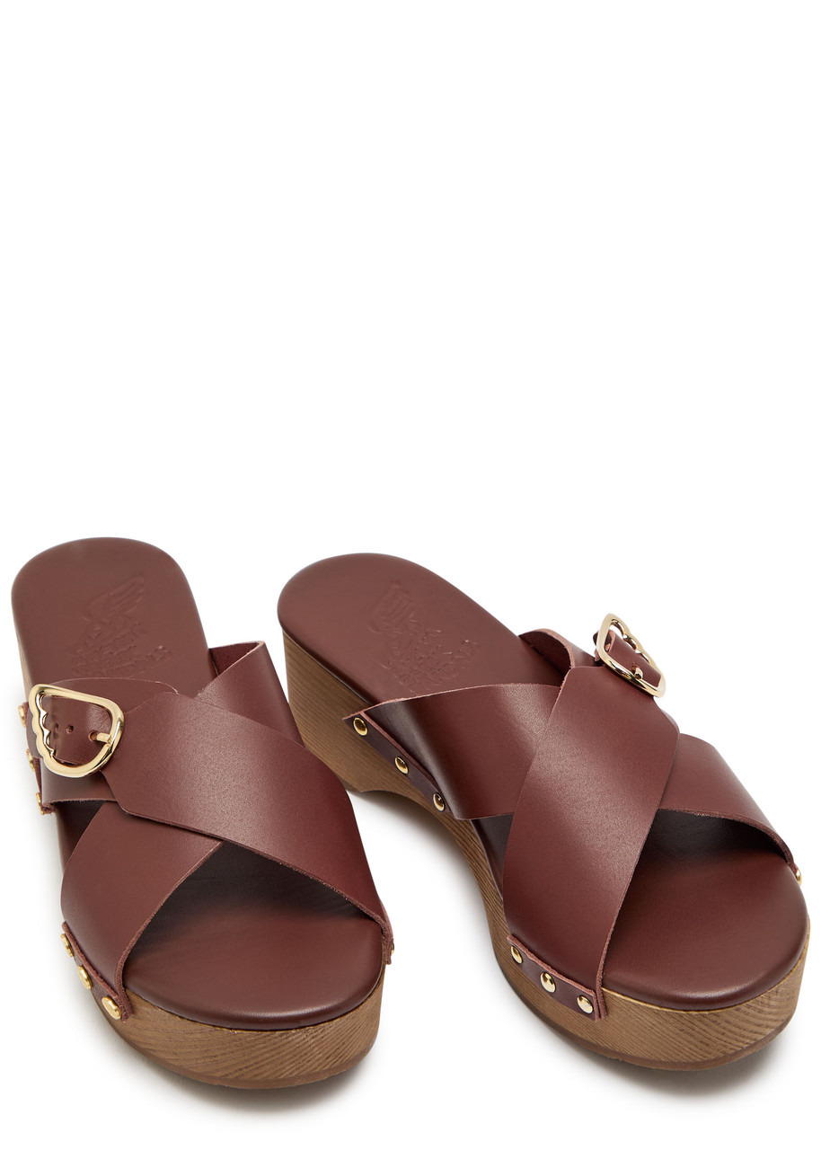 Ancient Greek Sandals Marilisa Cross-over Leather Clogs - 3