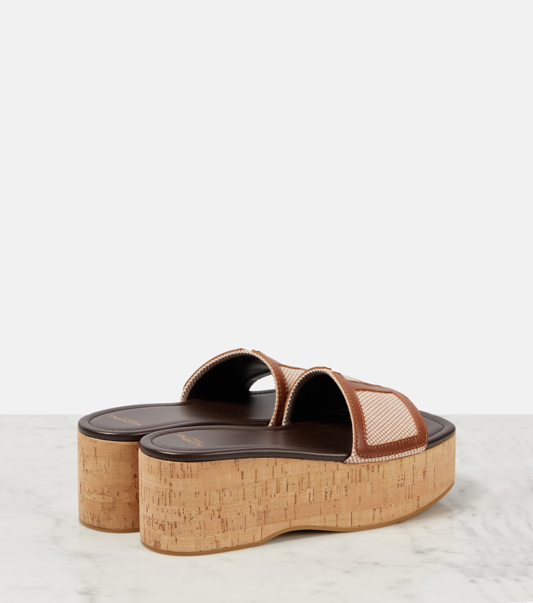 Viva Superstar leather-trimmed canvas slides - 2