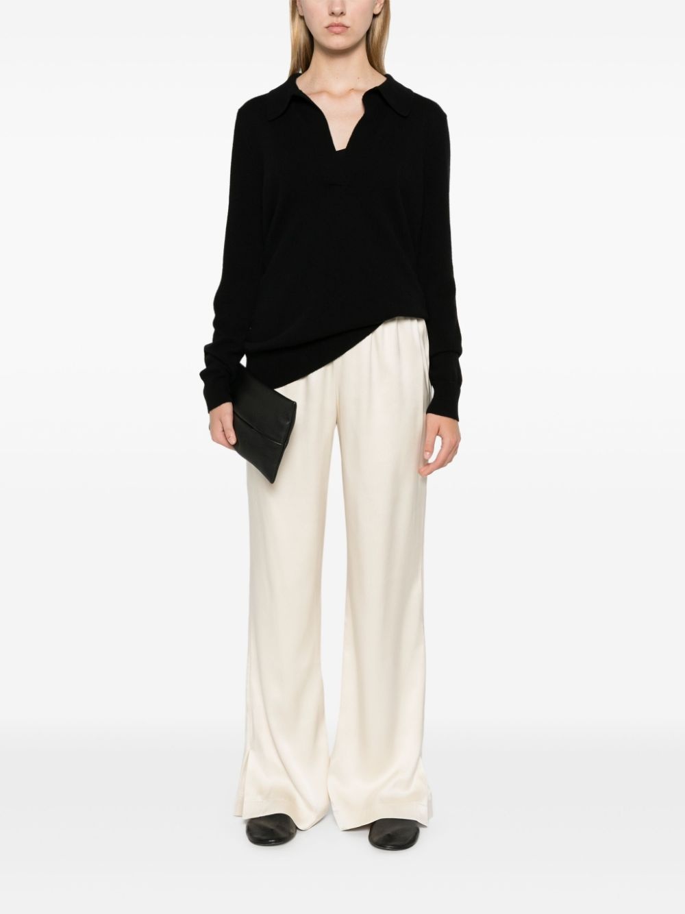 straight-leg silk trousers - 2