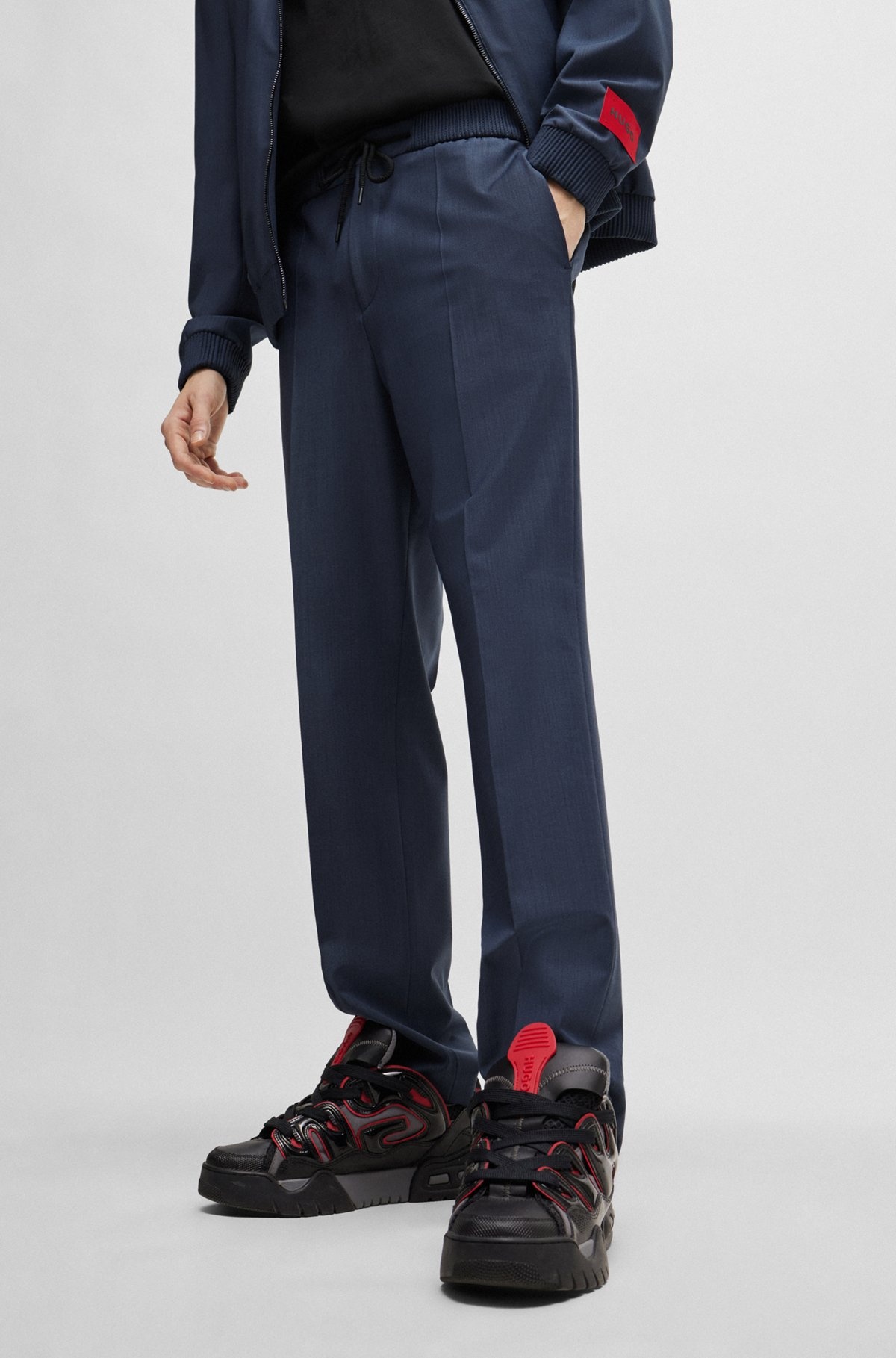 EXTRA-SLIM-FIT TROUSERS IN MOHAIR-LOOK MATERIAL - 5