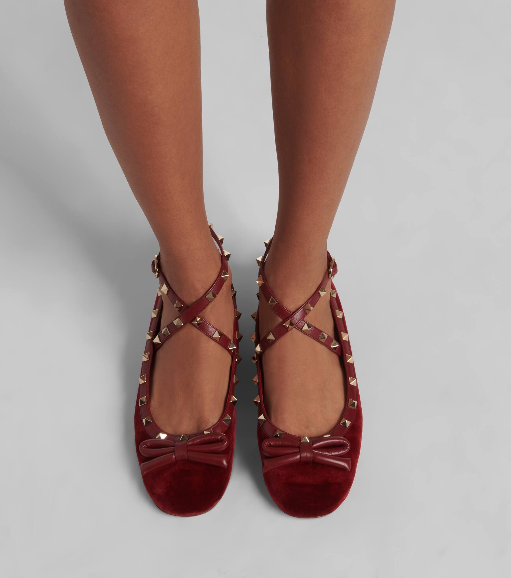 Rockstud velvet ballet flats - 7