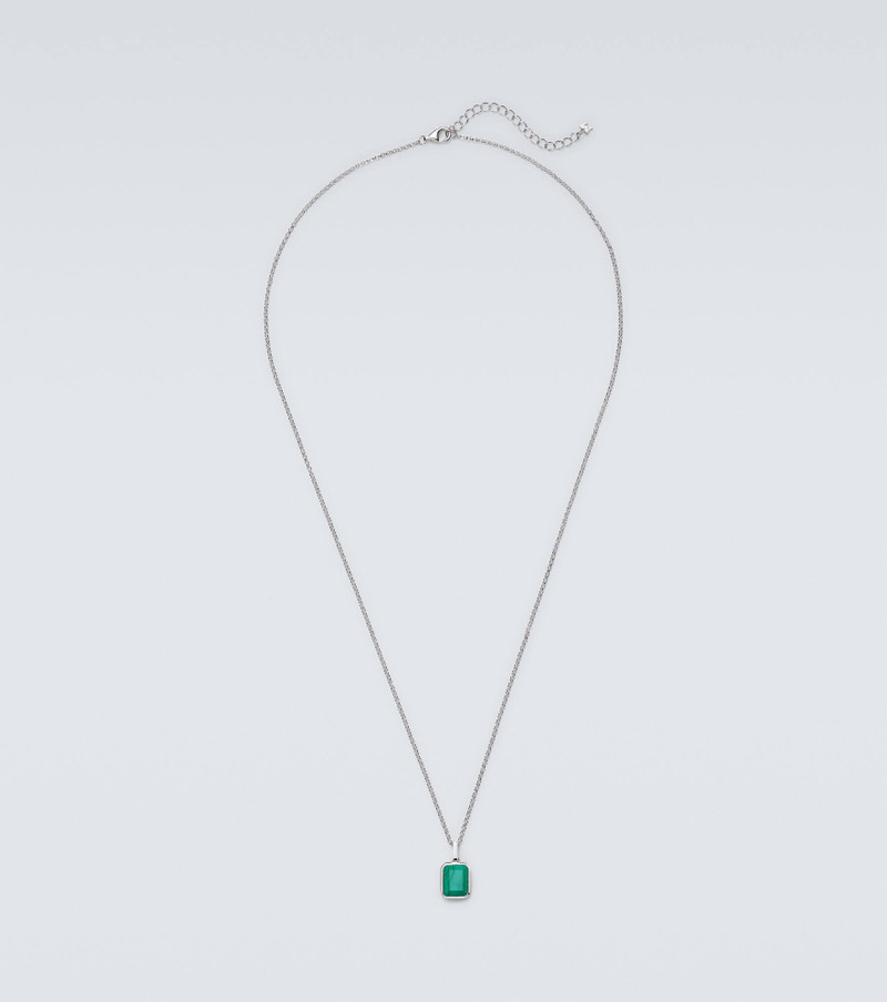 Sterling silver pendant necklace with malachite 1