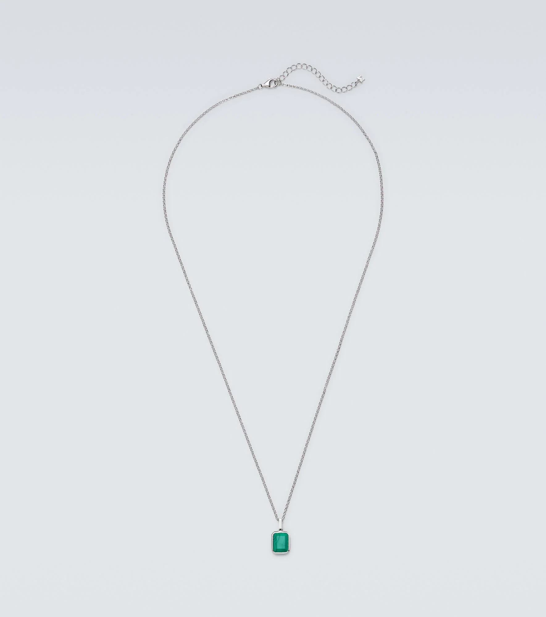 Sterling silver pendant necklace with malachite - 1