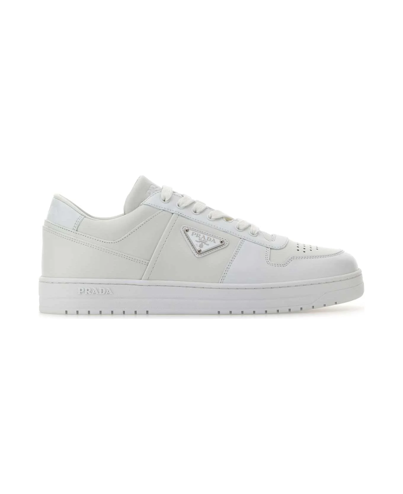 White Leather Downtown Sneakers - 1