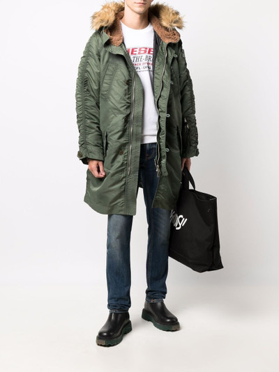 Diesel oversized midi parka outlook