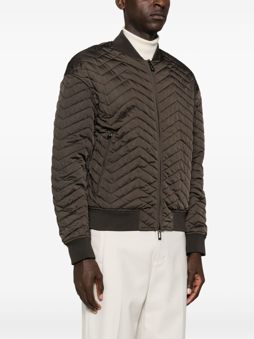 chevron-quilted jacket - 3