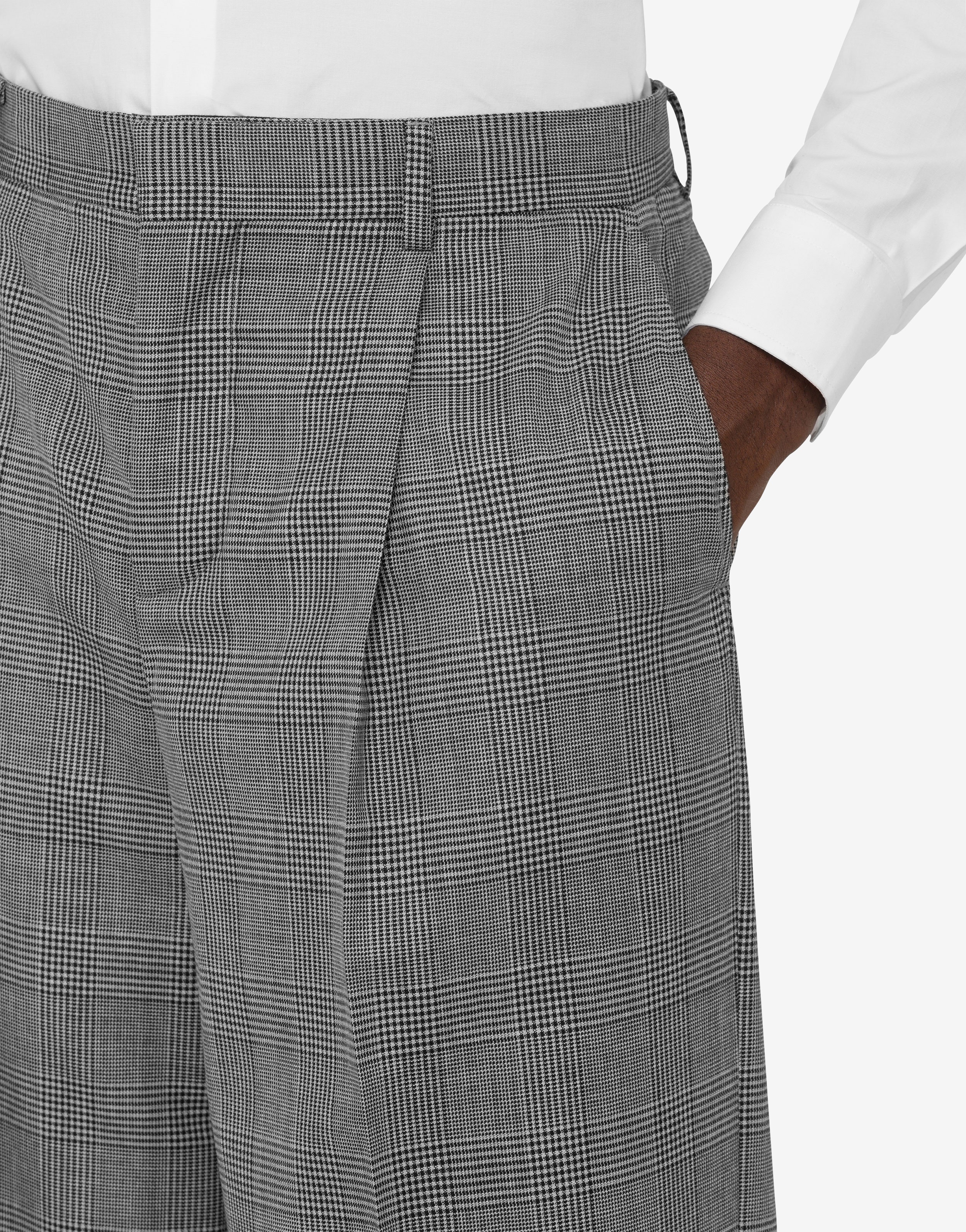 GLEN PLAID WOOL TROUSERS - 4