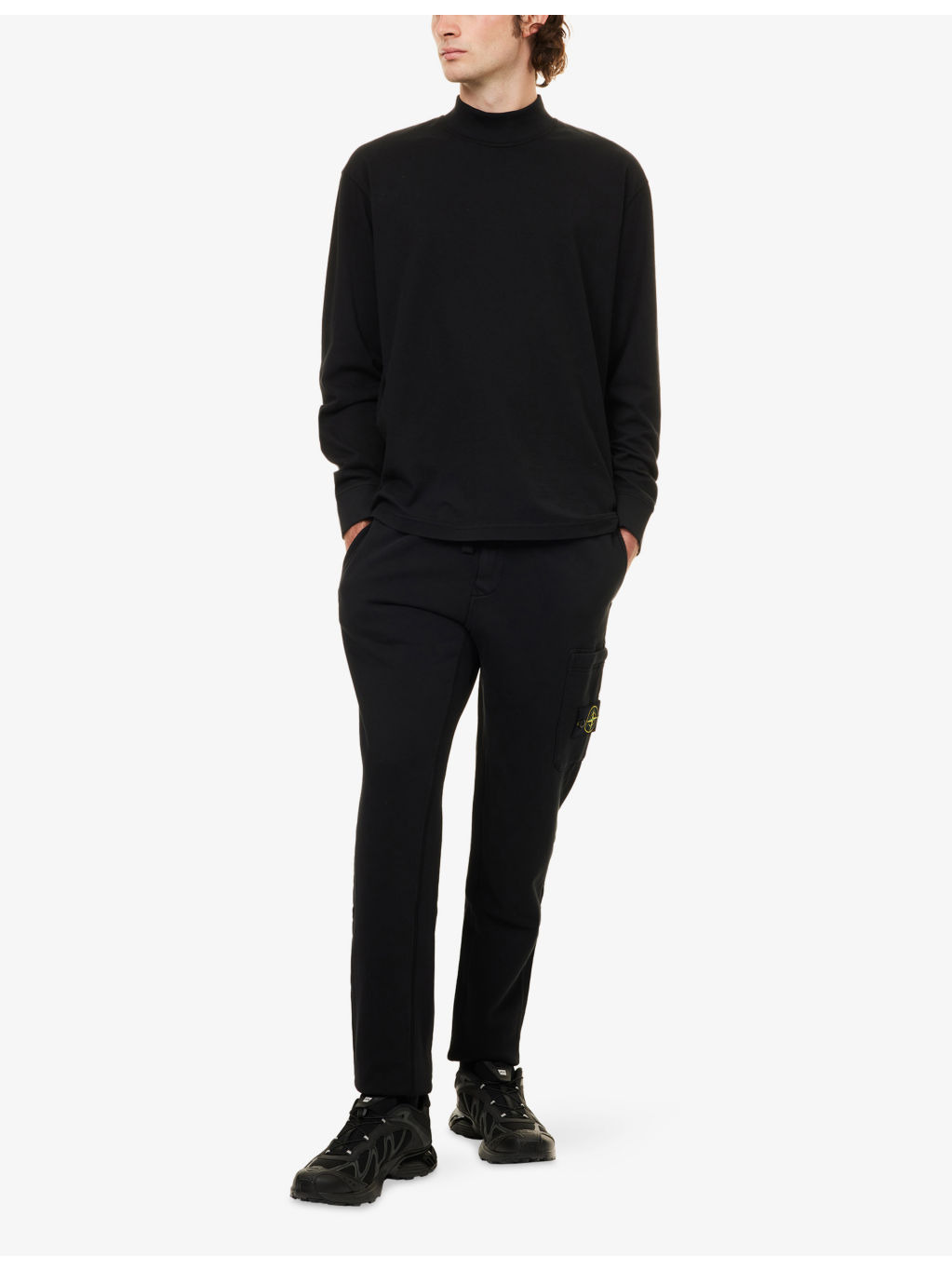 Embroidered-Logo Long-Sleeve Cotton-Jersey Top - 2