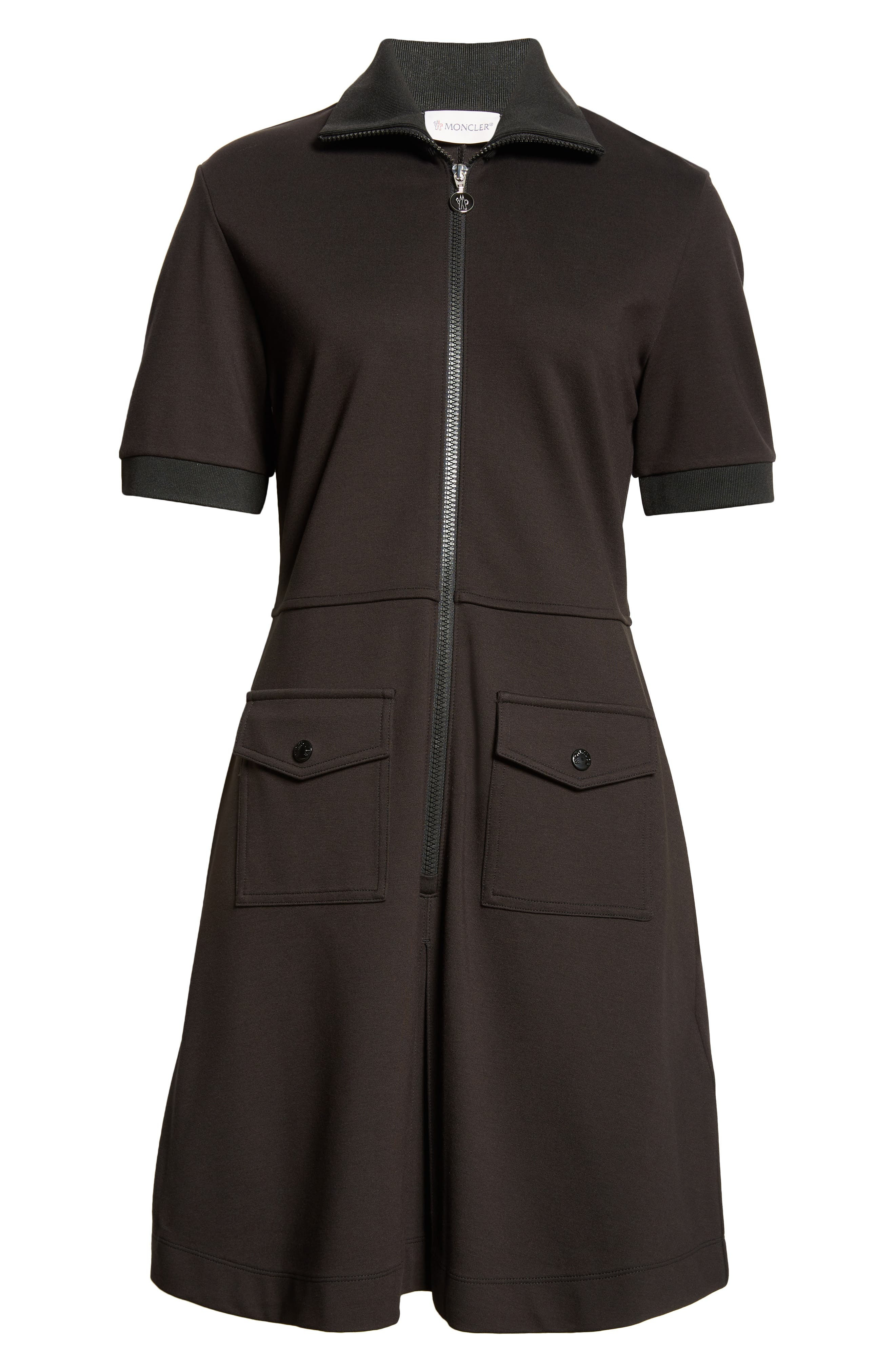Zip Front Piqué Knit Polo Dress - 5